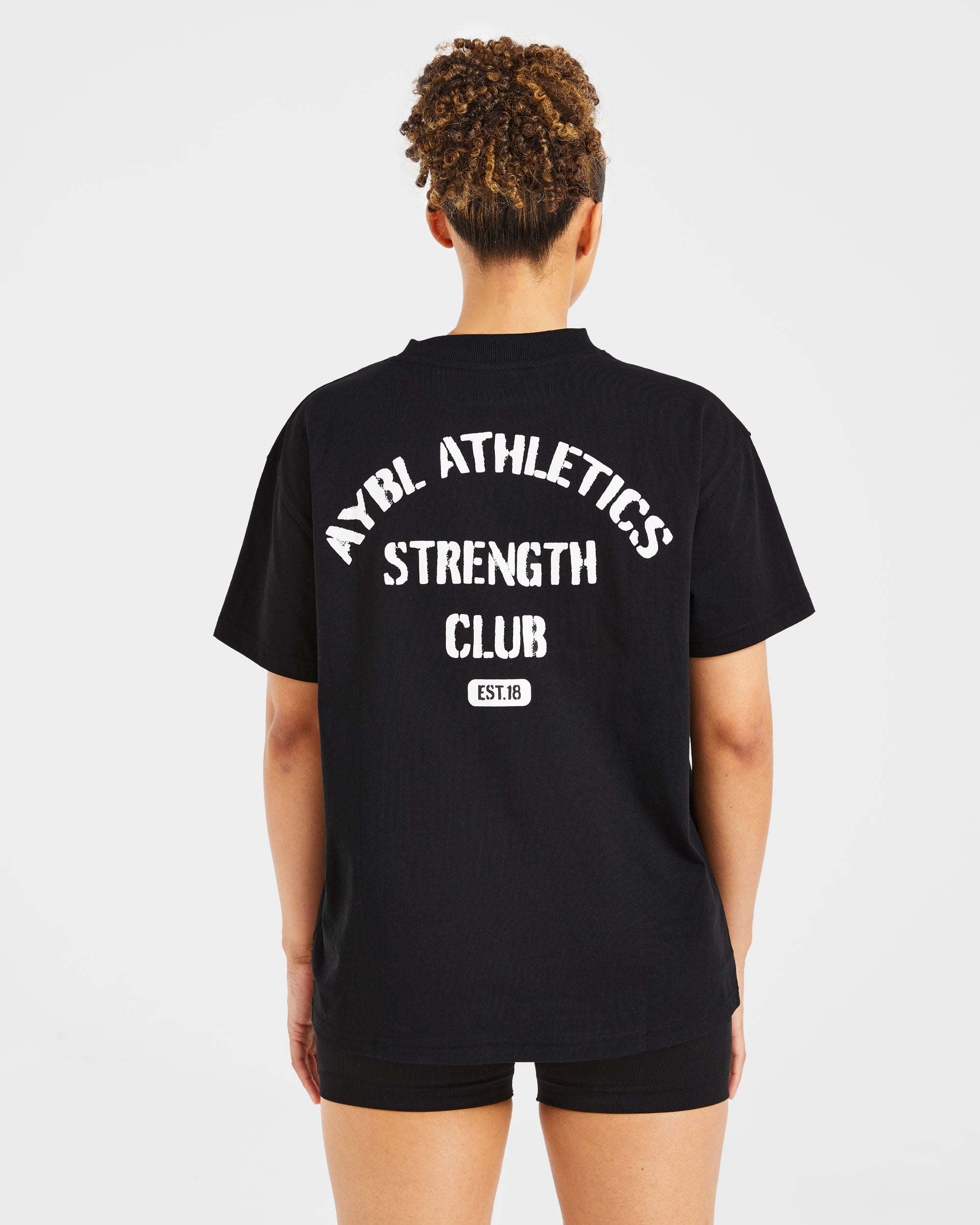 Athletics Strength Club Oversized T Shirt - Black
