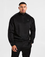 Classic Track 1/4 Zip Pullover - Black/Charcoal