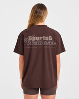 Sports Wellness Oversized T Shirt - Brown
