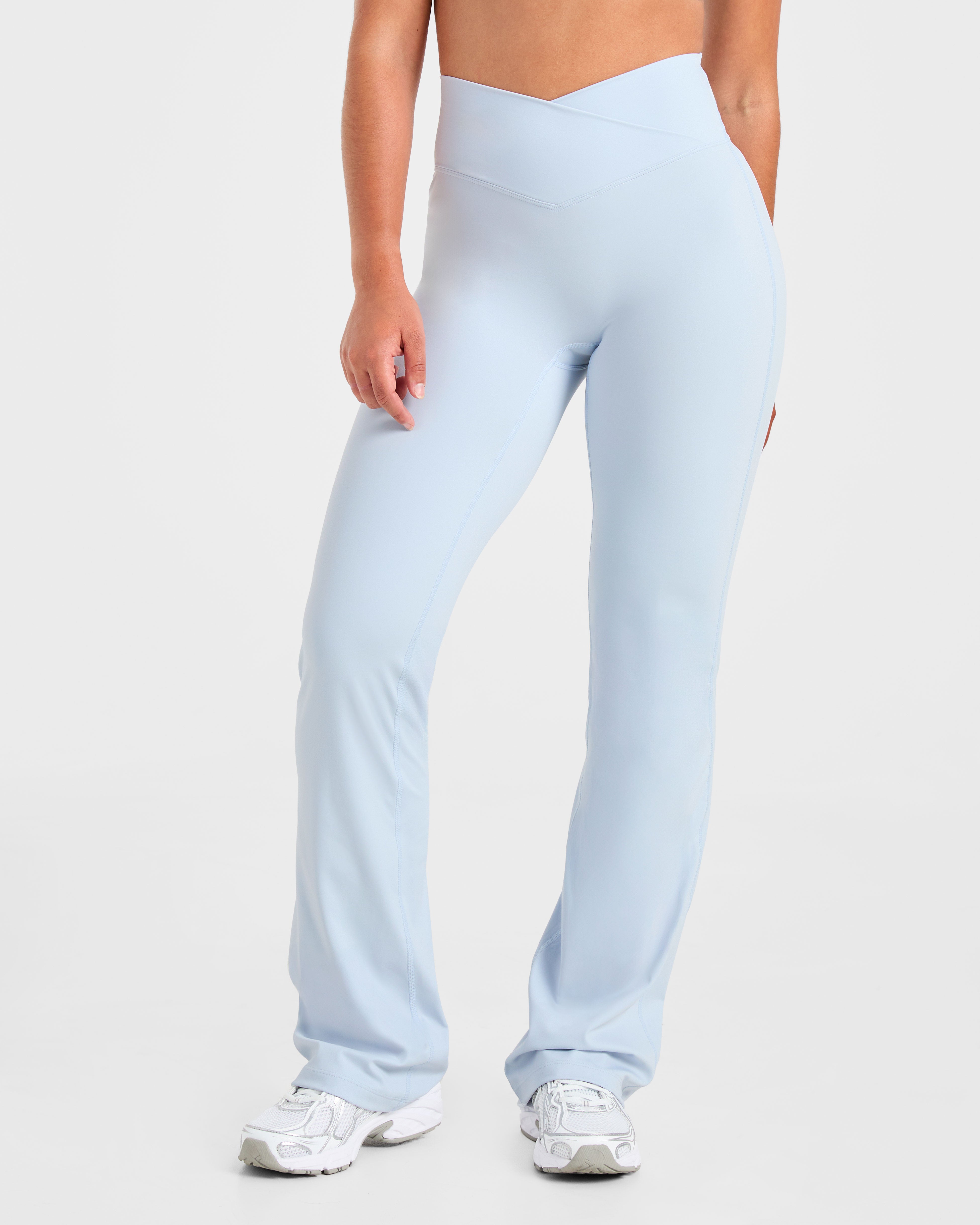 Sculpt Wrap Flared Leggings - Iced Blue
