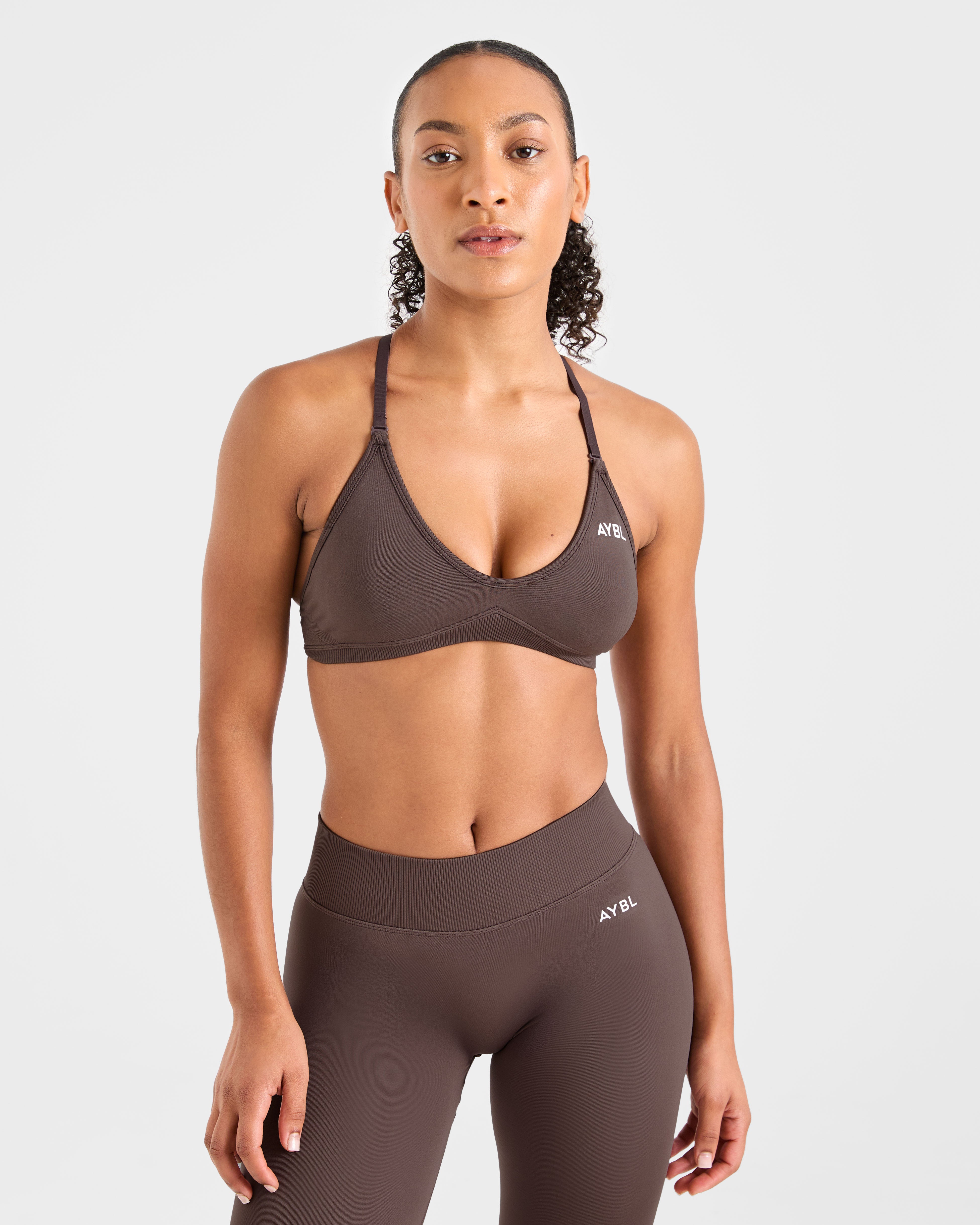 Adapt Seamless Strappy Sports Bra - Brown
