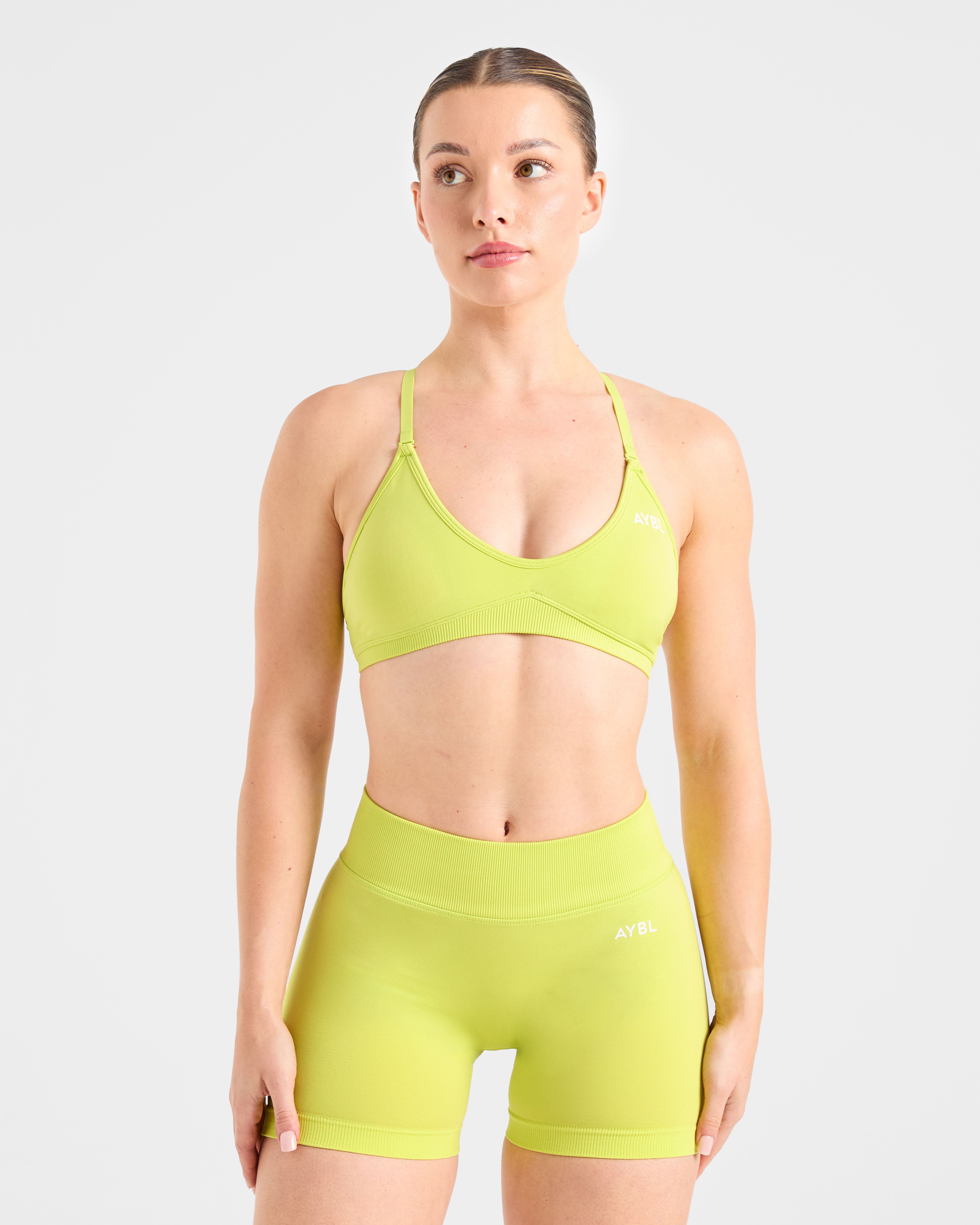 Adapt Seamless Strappy Sports Bra - Lime Green