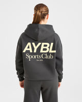 AYBL Sports Club Oversized Hoodie - Charcoal/Yellow