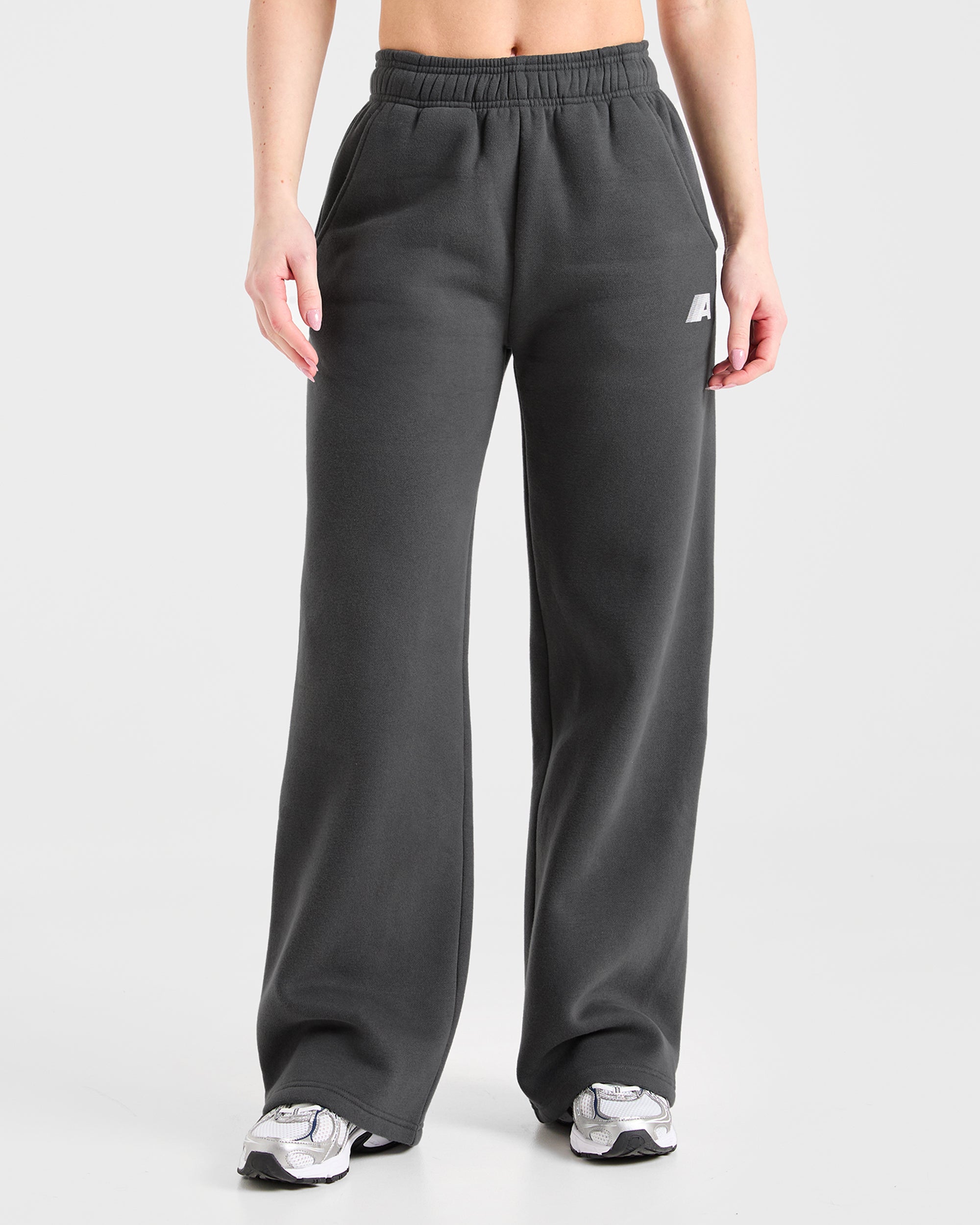 Retro Athletics Oversized Straight Leg Joggers - Charcoal