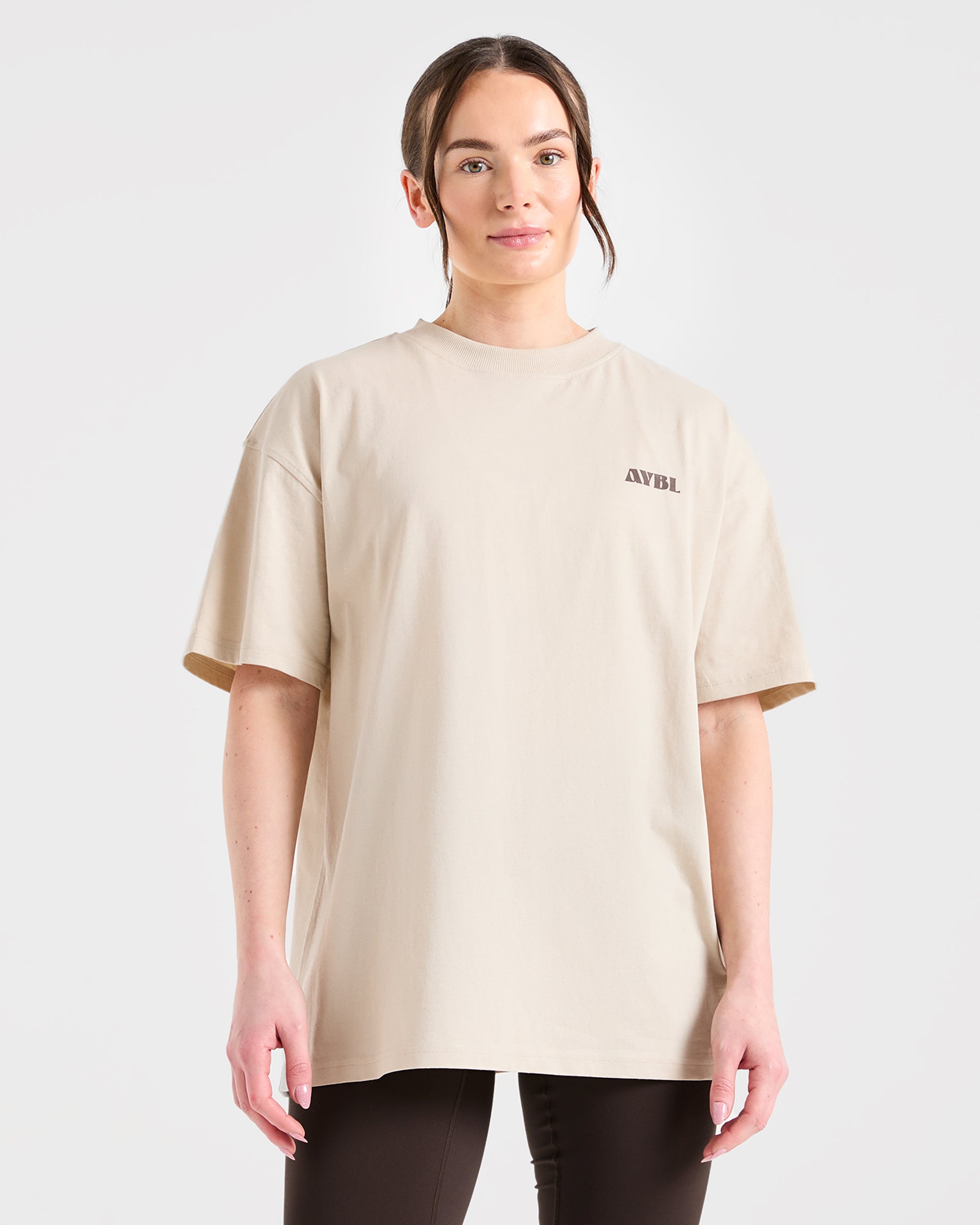 AYBL Sports Studio Oversized T Shirt - Beige