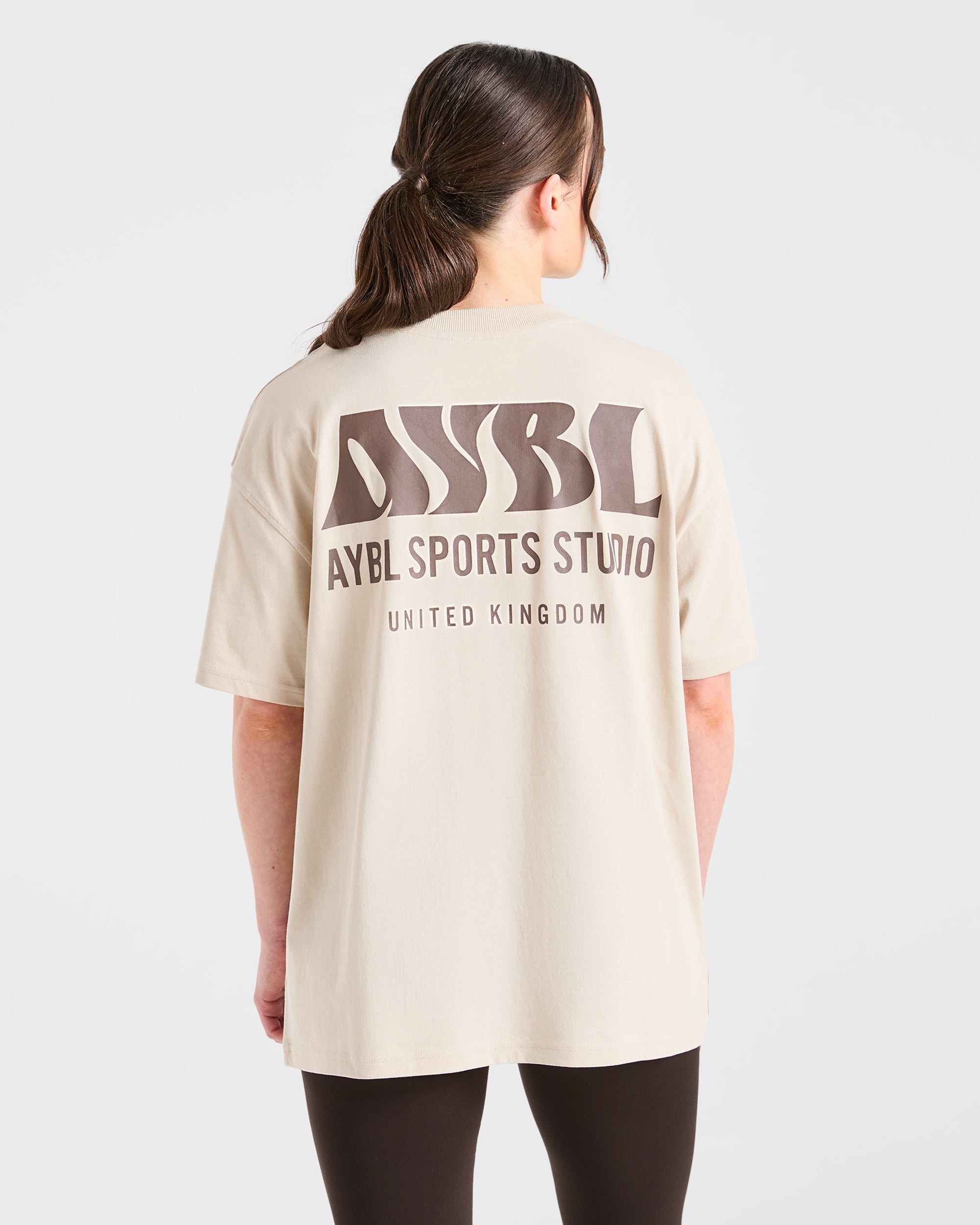 AYBL Sports Studio Oversized T Shirt - Beige
