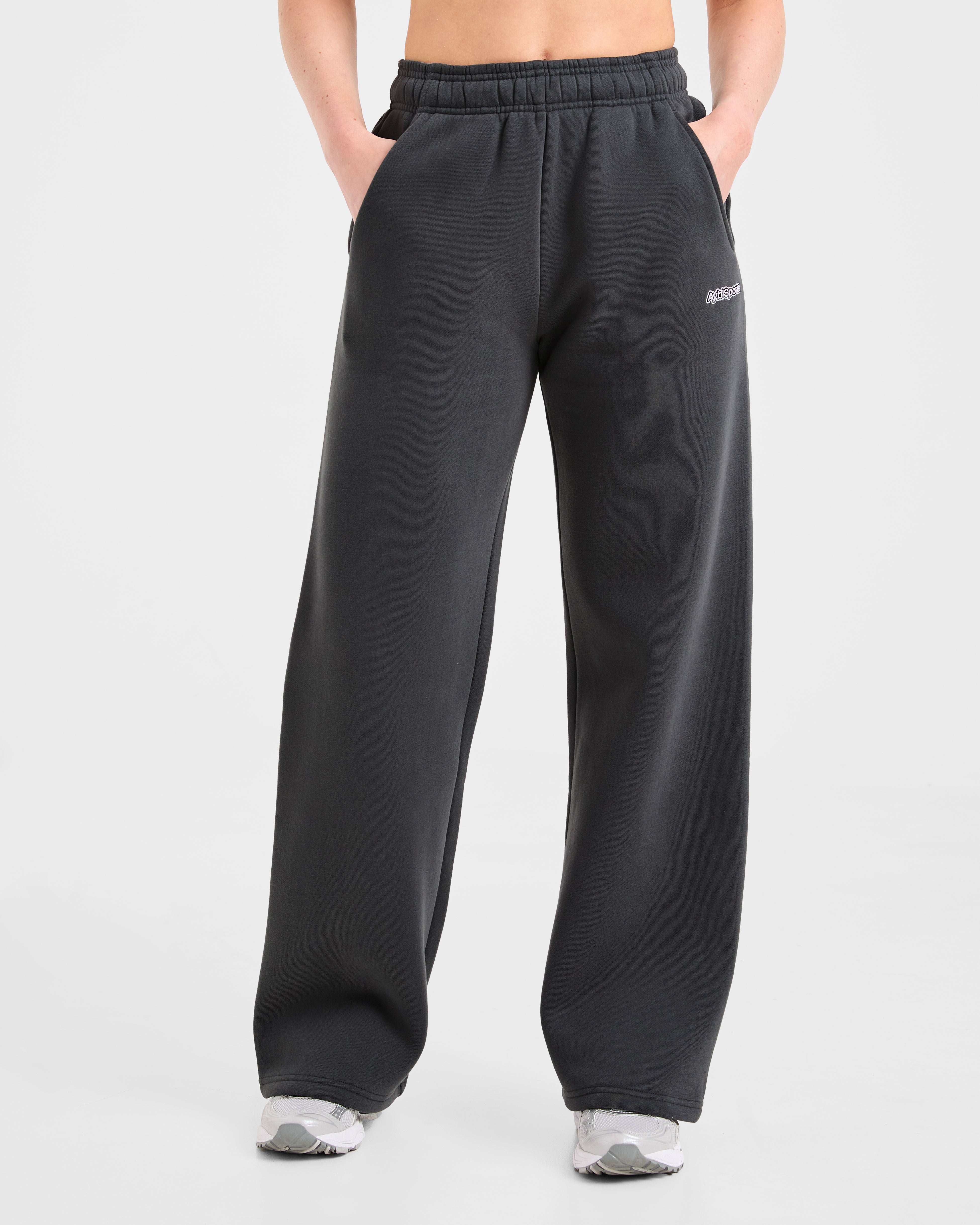 AYBL Sports Outline Oversized Straight Leg Joggers - Charcoal