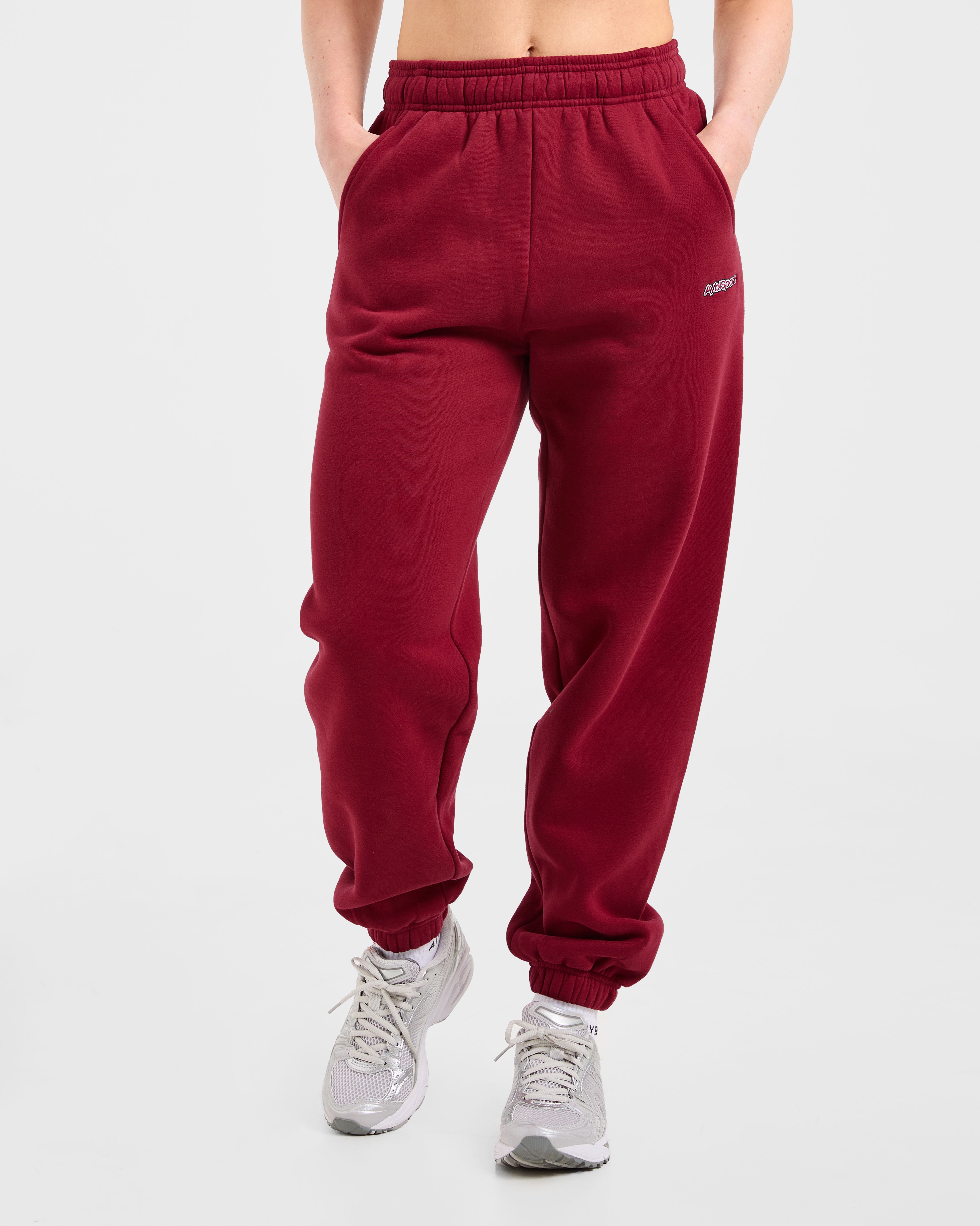 AYBL Sports Outline Oversized Joggers - Burgundy