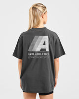JD Retro Athletics Oversized T Shirt - Charcoal