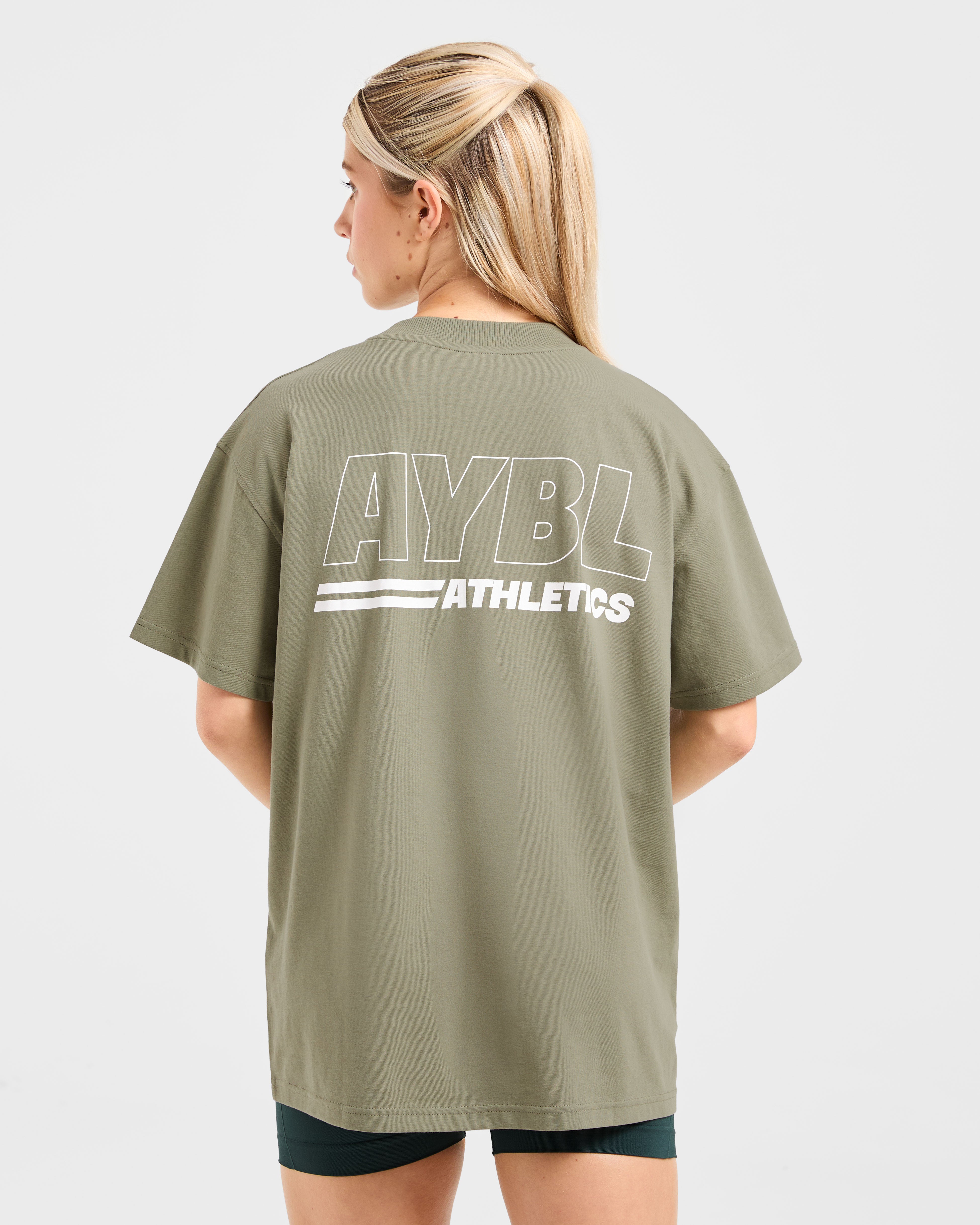 JD Athletics Track Oversized T Shirt - Muted Olive