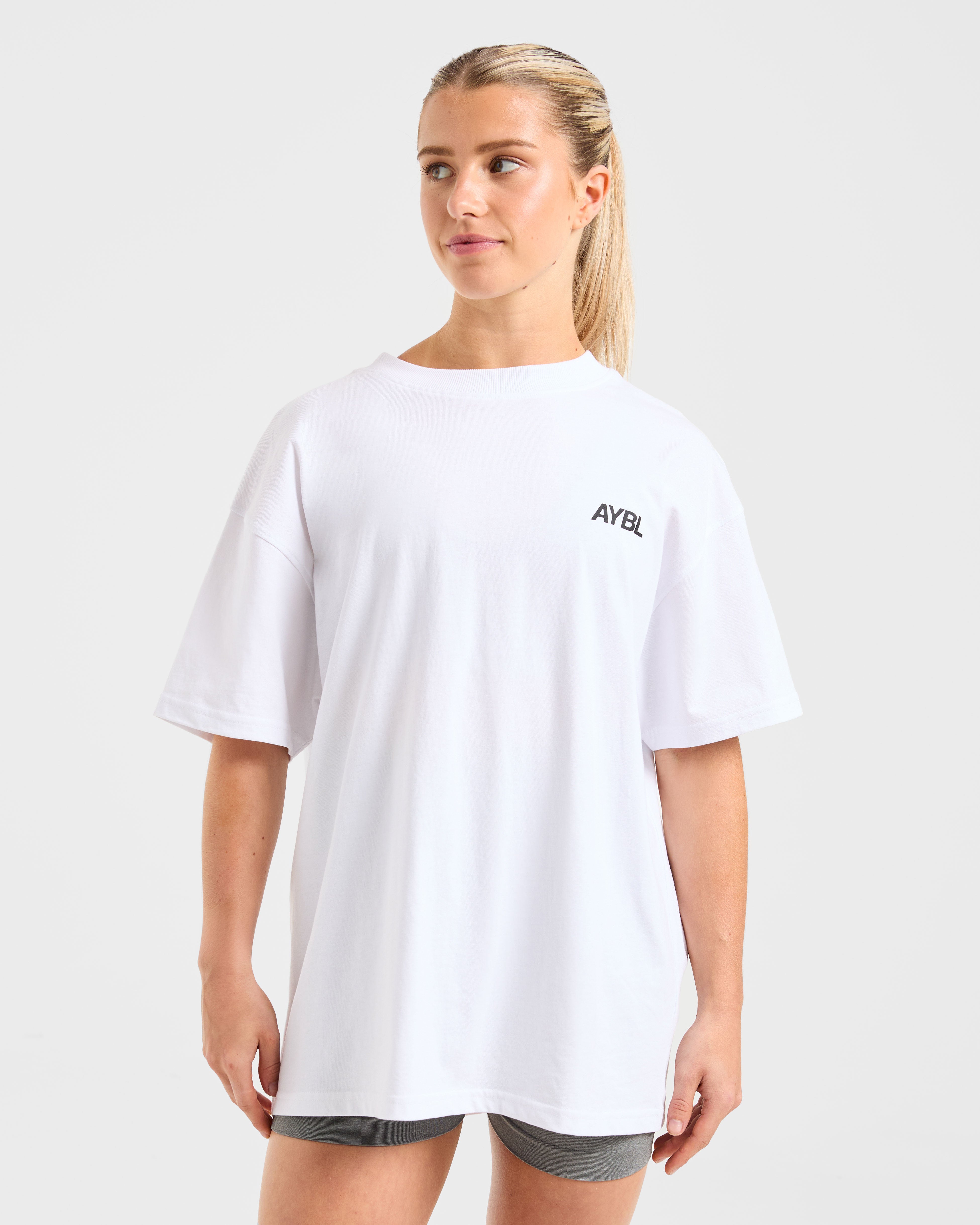 AYBL Sports Club Oversized T Shirt - White