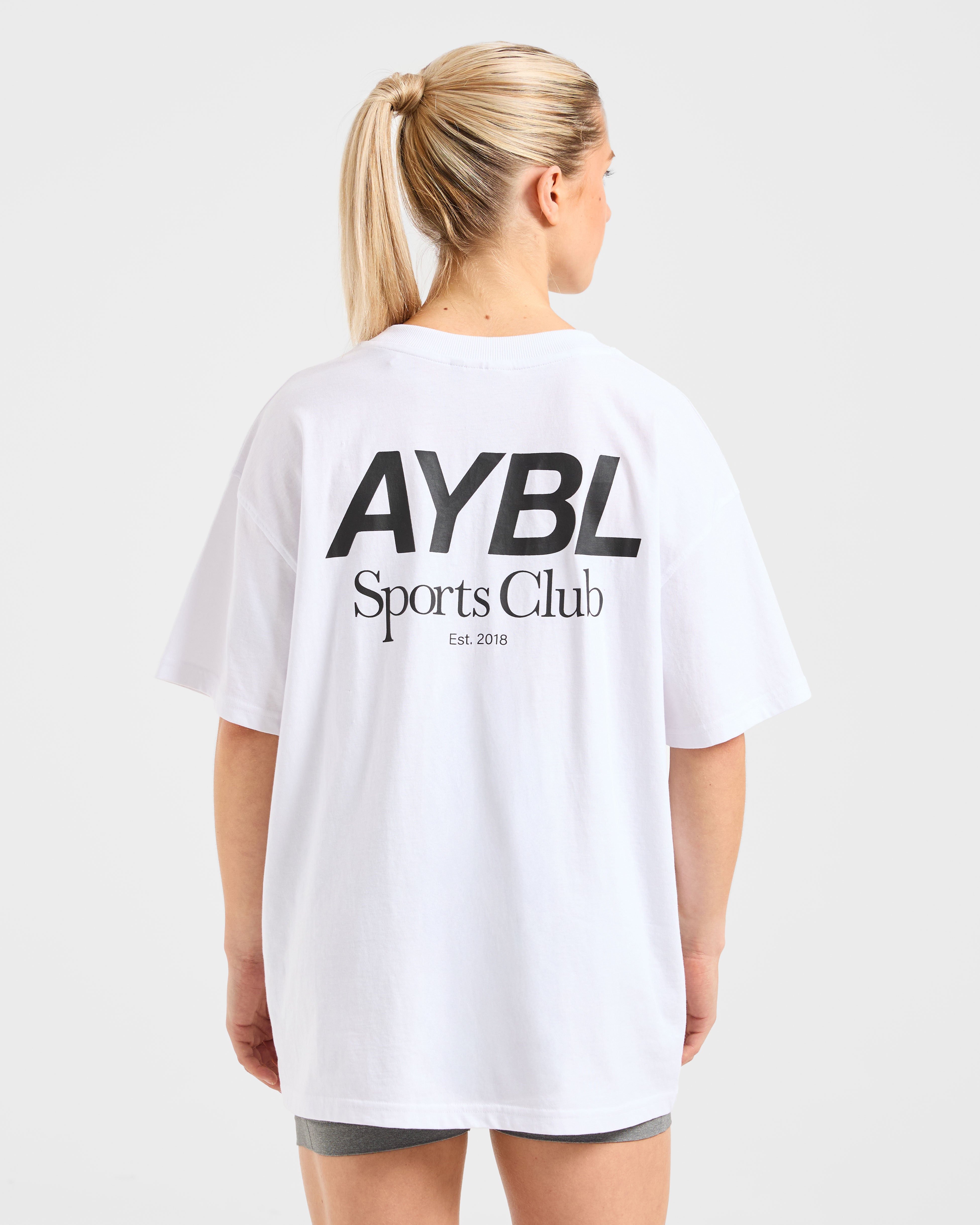 AYBL Sports Club Oversized T Shirt - White
