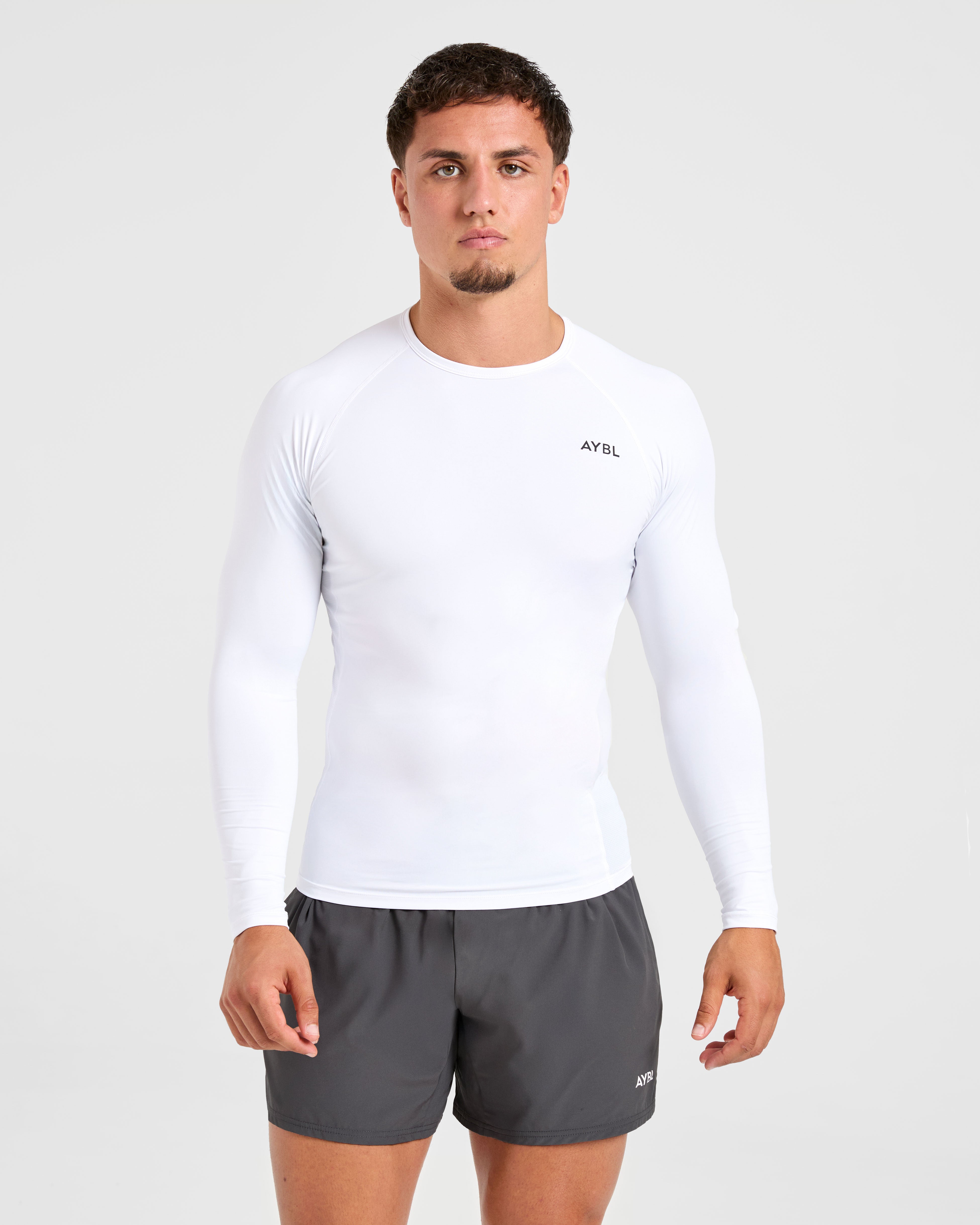 Compression Long Sleeve T Shirt - White