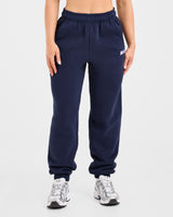 Retro Embroidered Oversized Joggers - Navy