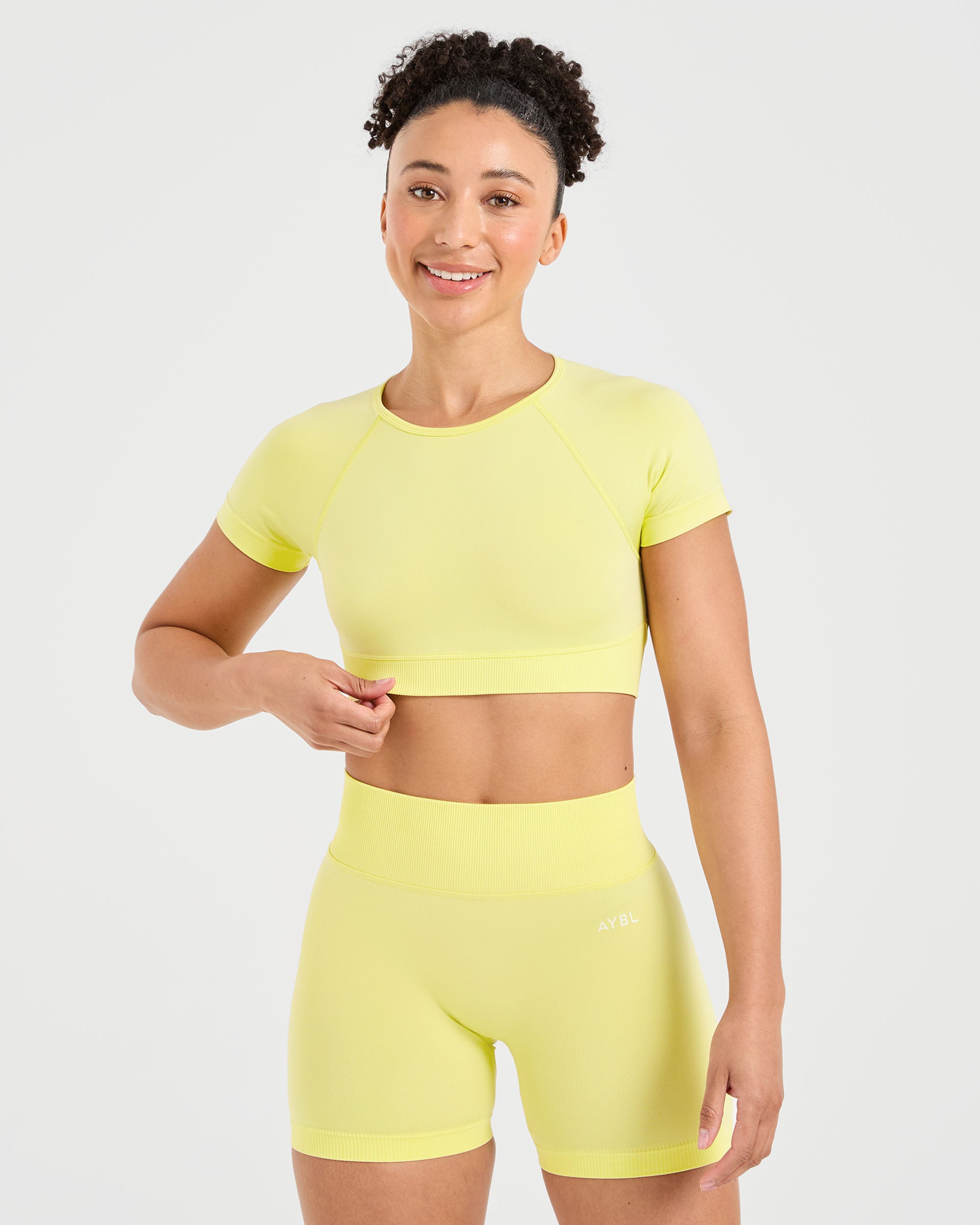 Adapt Seamless Crop Top - Spring Yellow