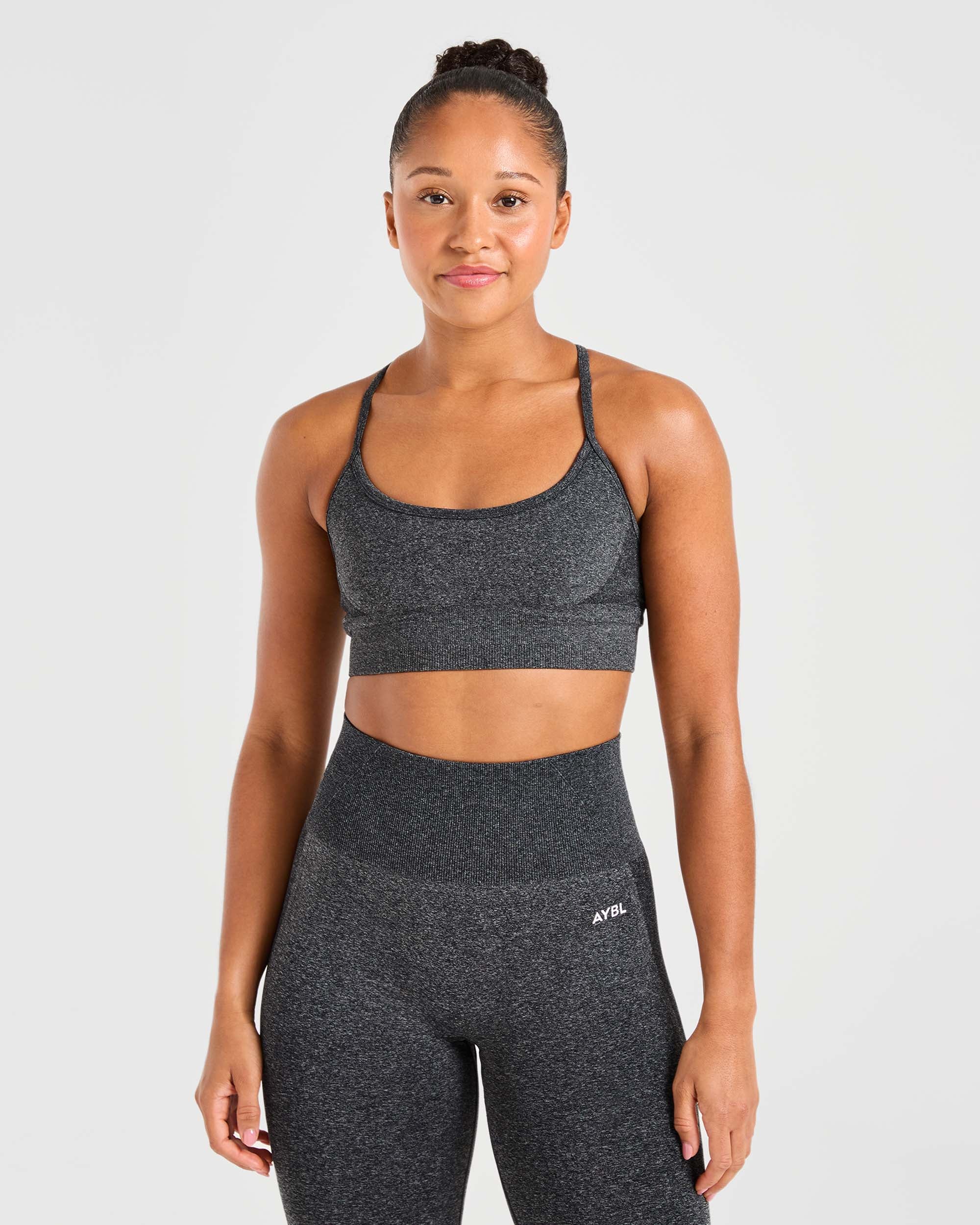 Empower Seamless Sports Bra - Black Marl - aybldev