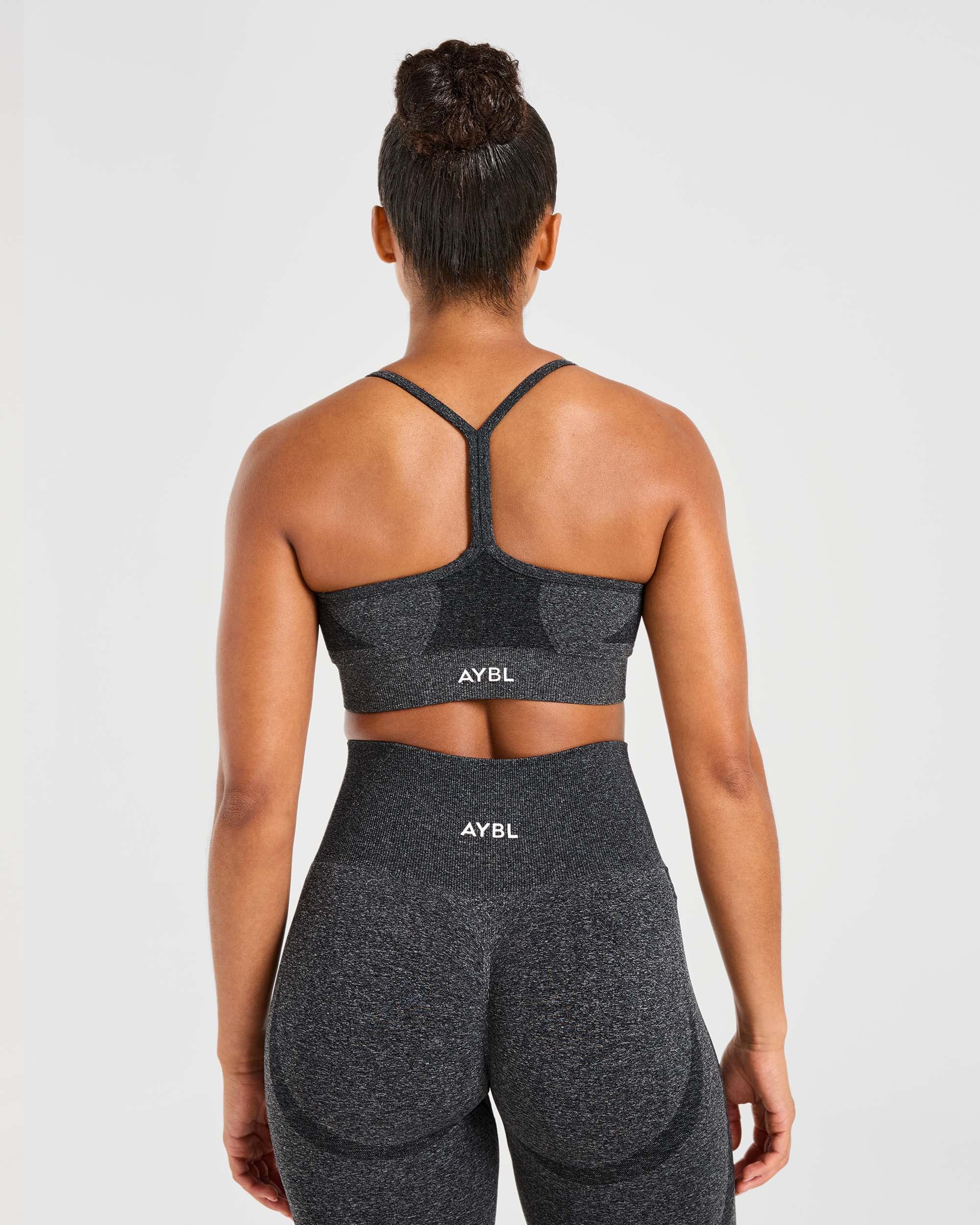 Empower Seamless Sports Bra - Black Marl - aybldev