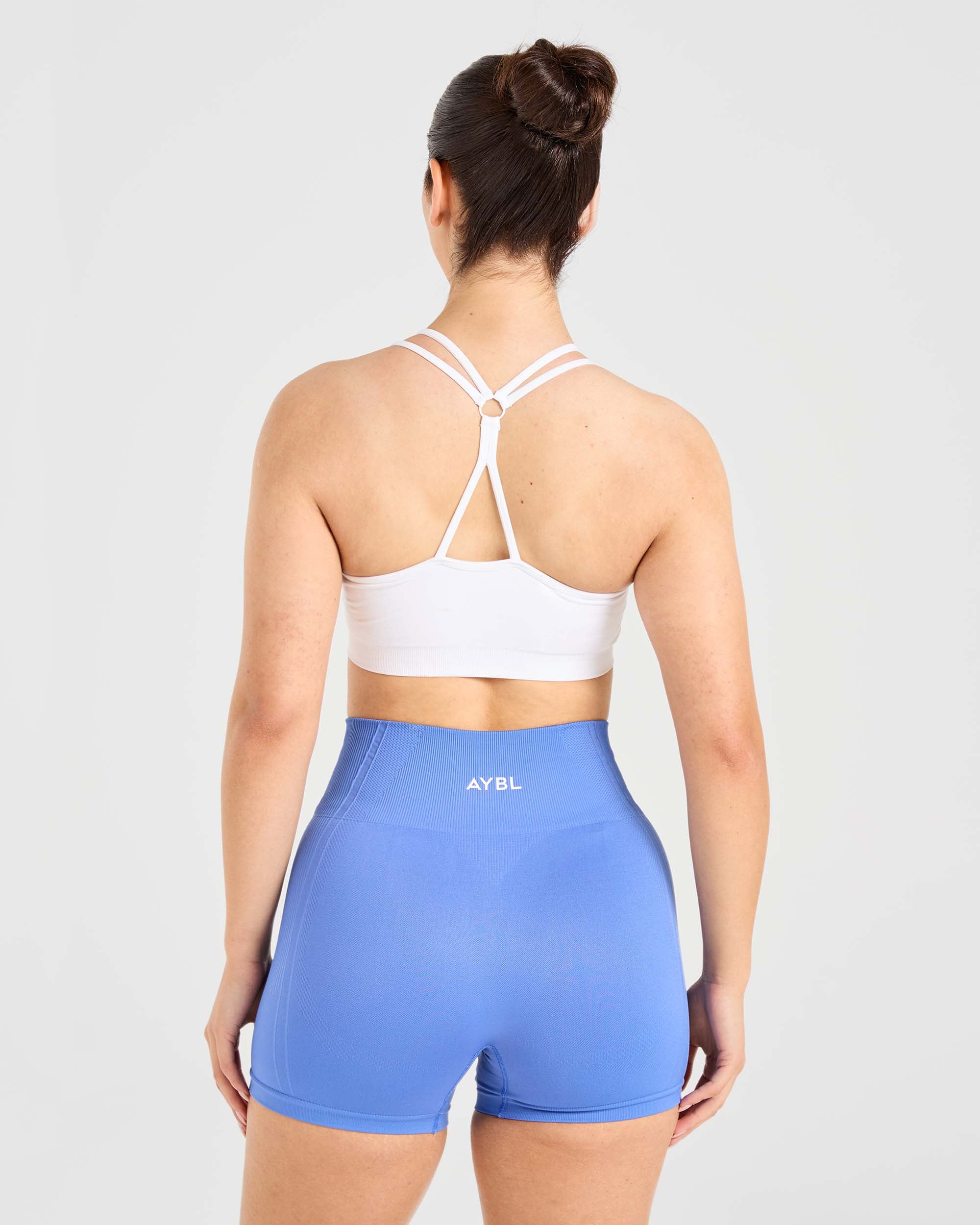 Essential Seamless Ruched Sports Bra - White - aybldev