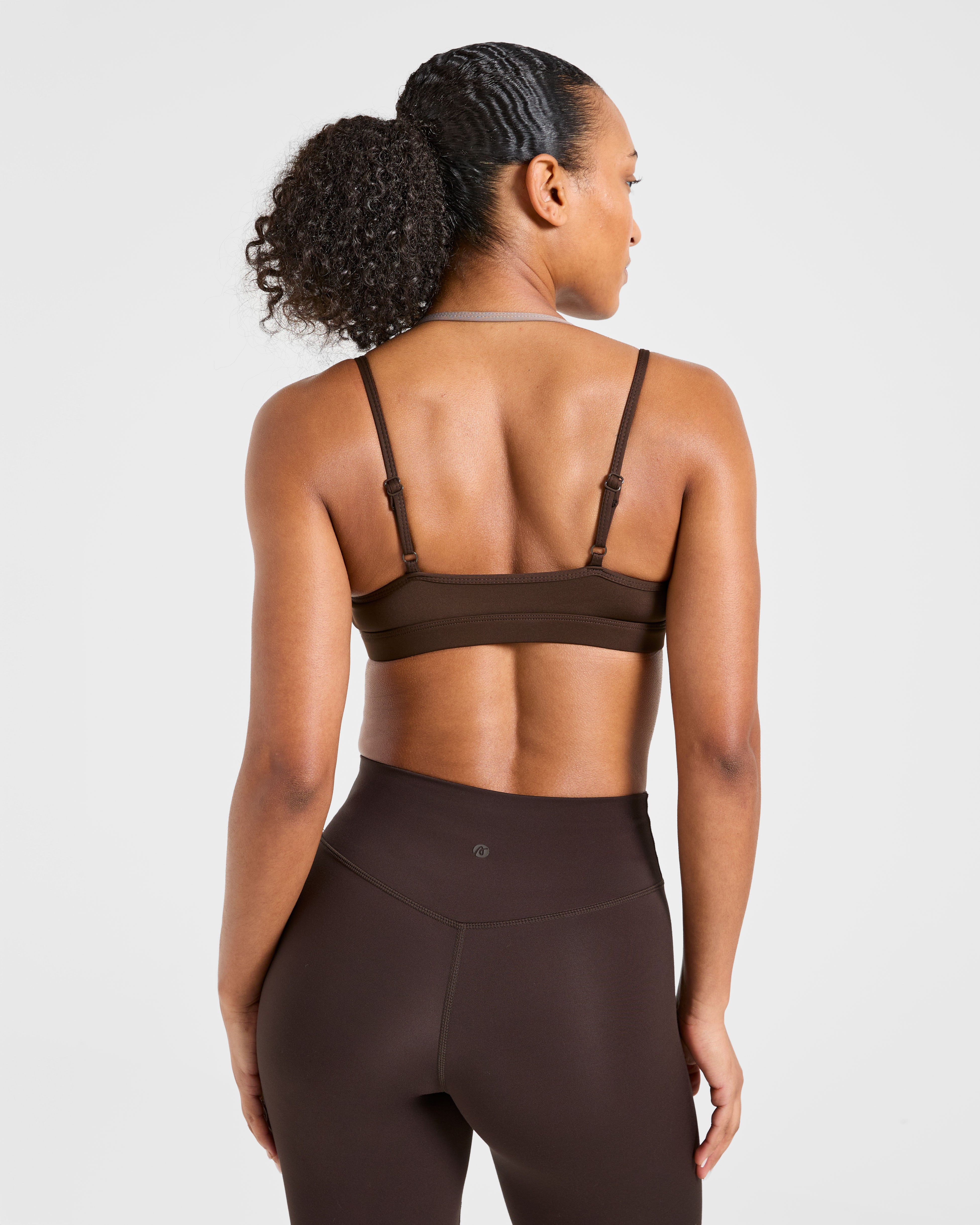Essential Double Layer Sports Bra - Brown