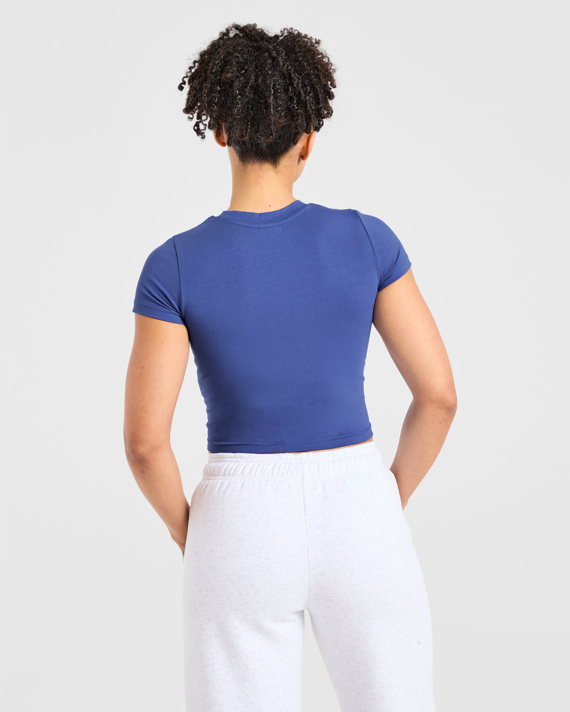 Sports Club Varsity Baby Tee - Cobalt