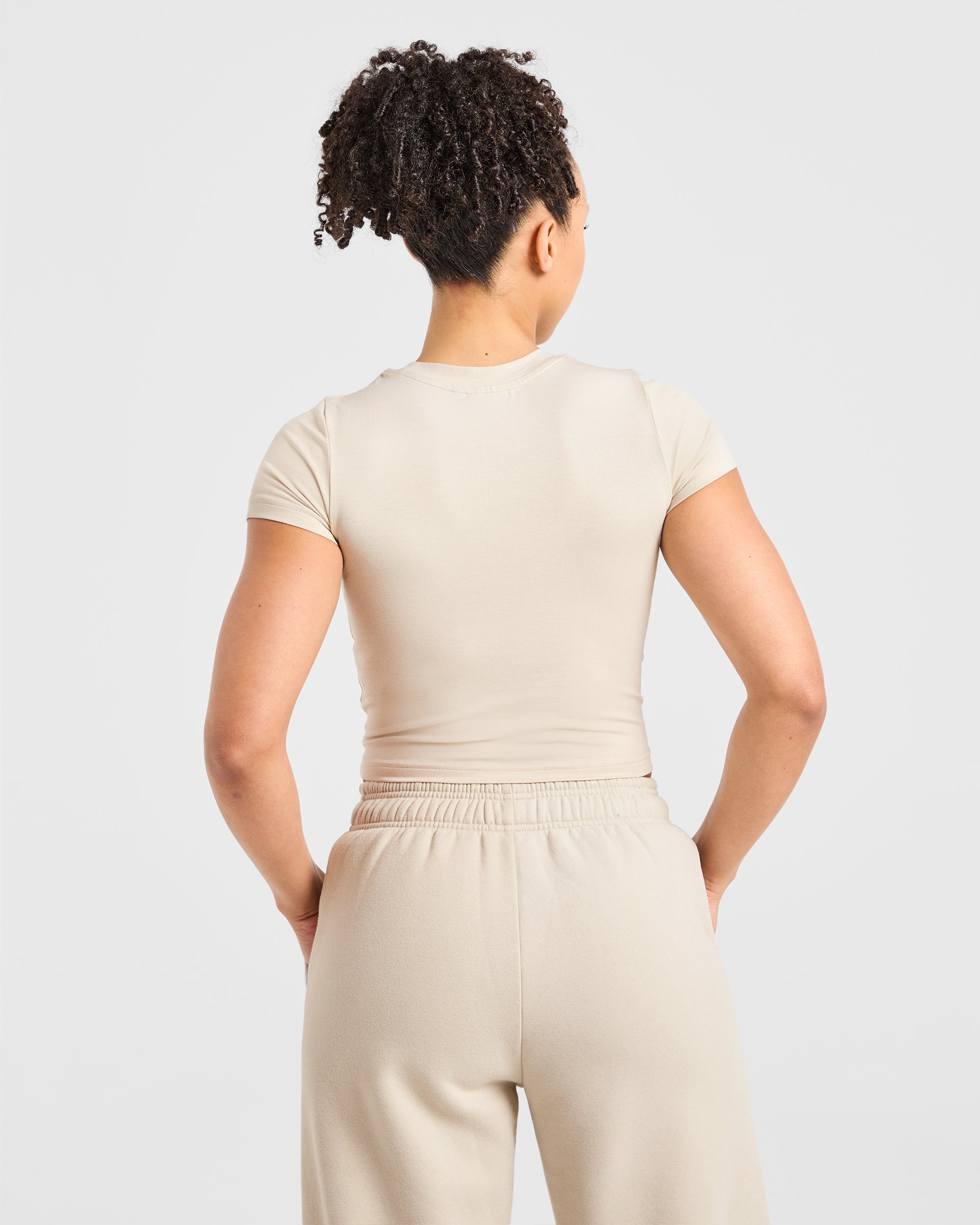 Sports Club Baby Tee - Beige/Navy