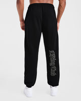 Lifting Club Gothic Oversized Joggers - Black/Off White