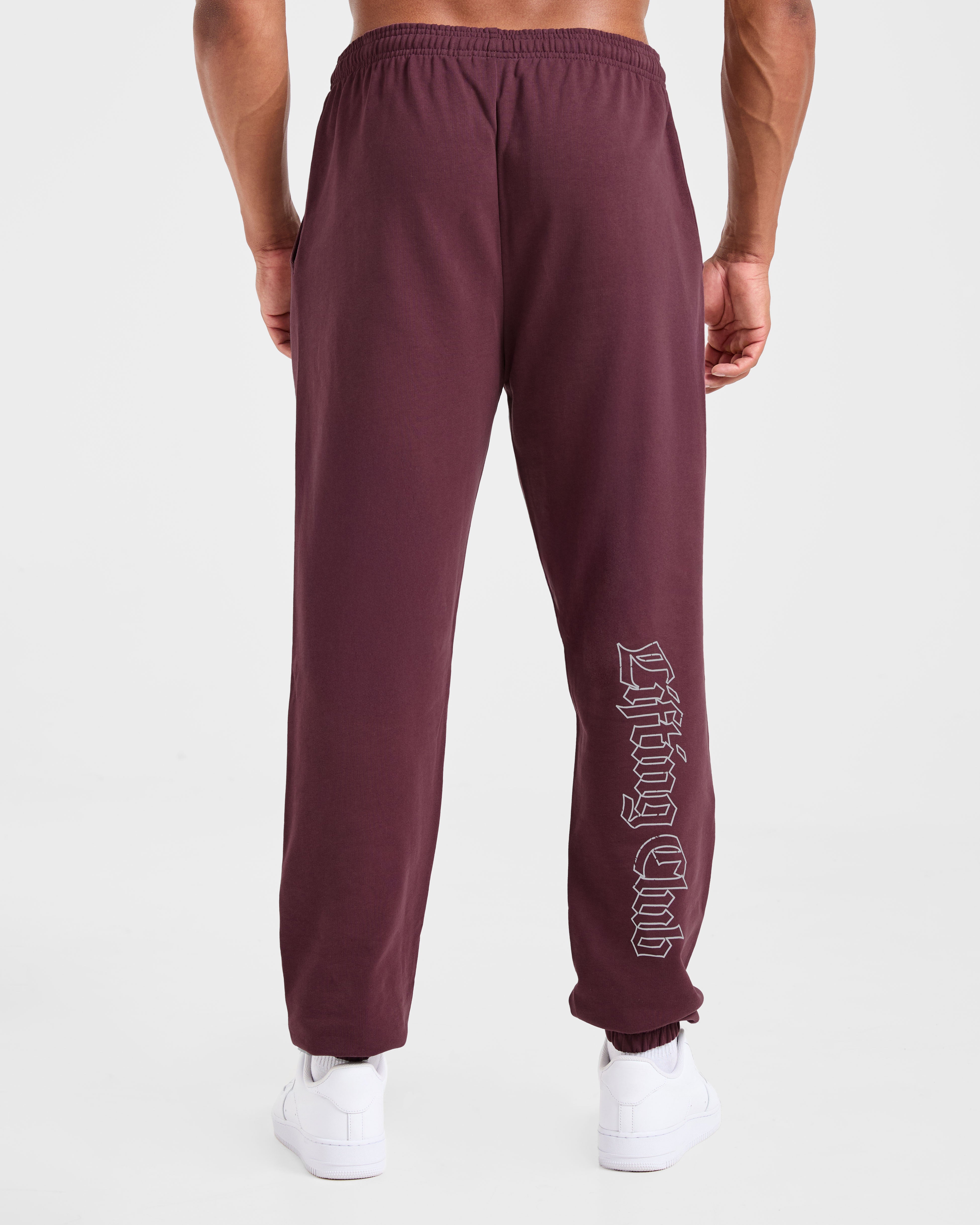 Lifting Club Gothic Oversized Joggers - Dusty Plum/Black