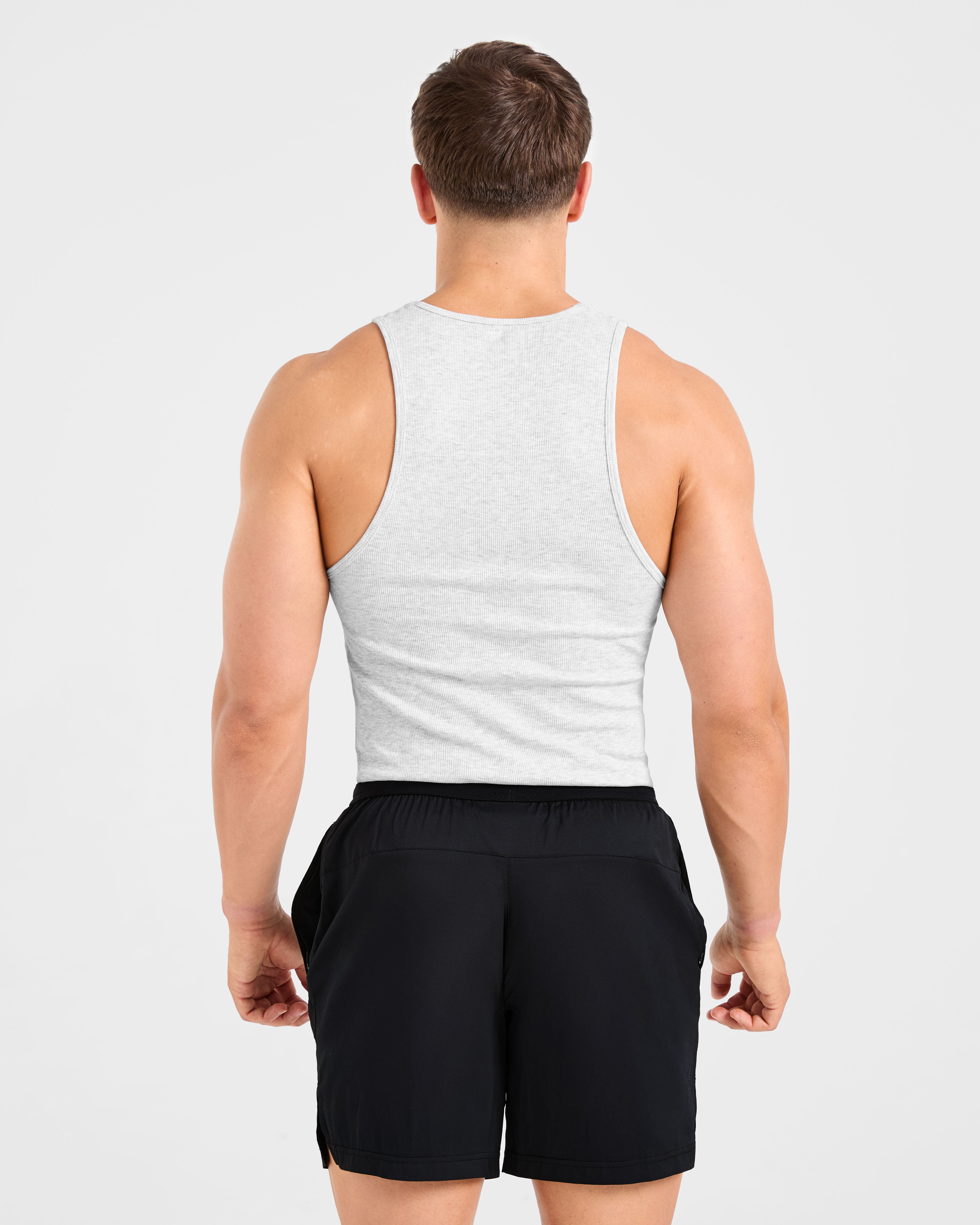 Muscle Ribbed Tank - Light Grey Marl