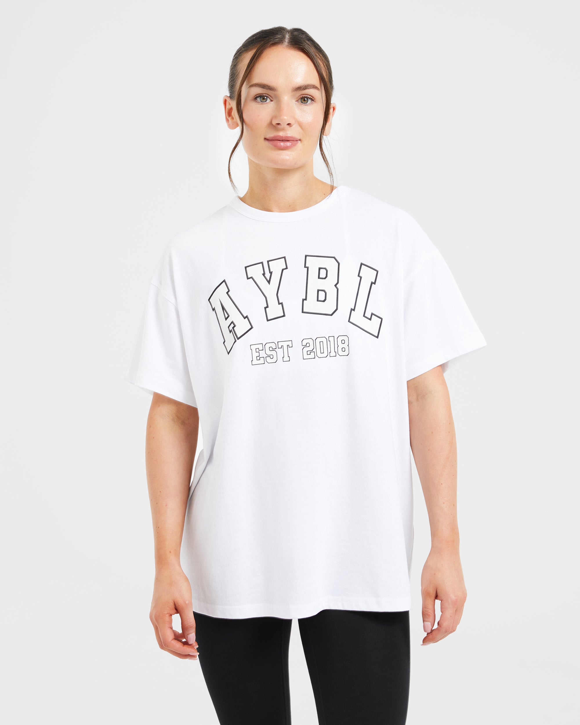 Varsity Oversized T Shirt - White - aybldev