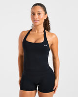 Enhance Seamless Halterneck Top - Black