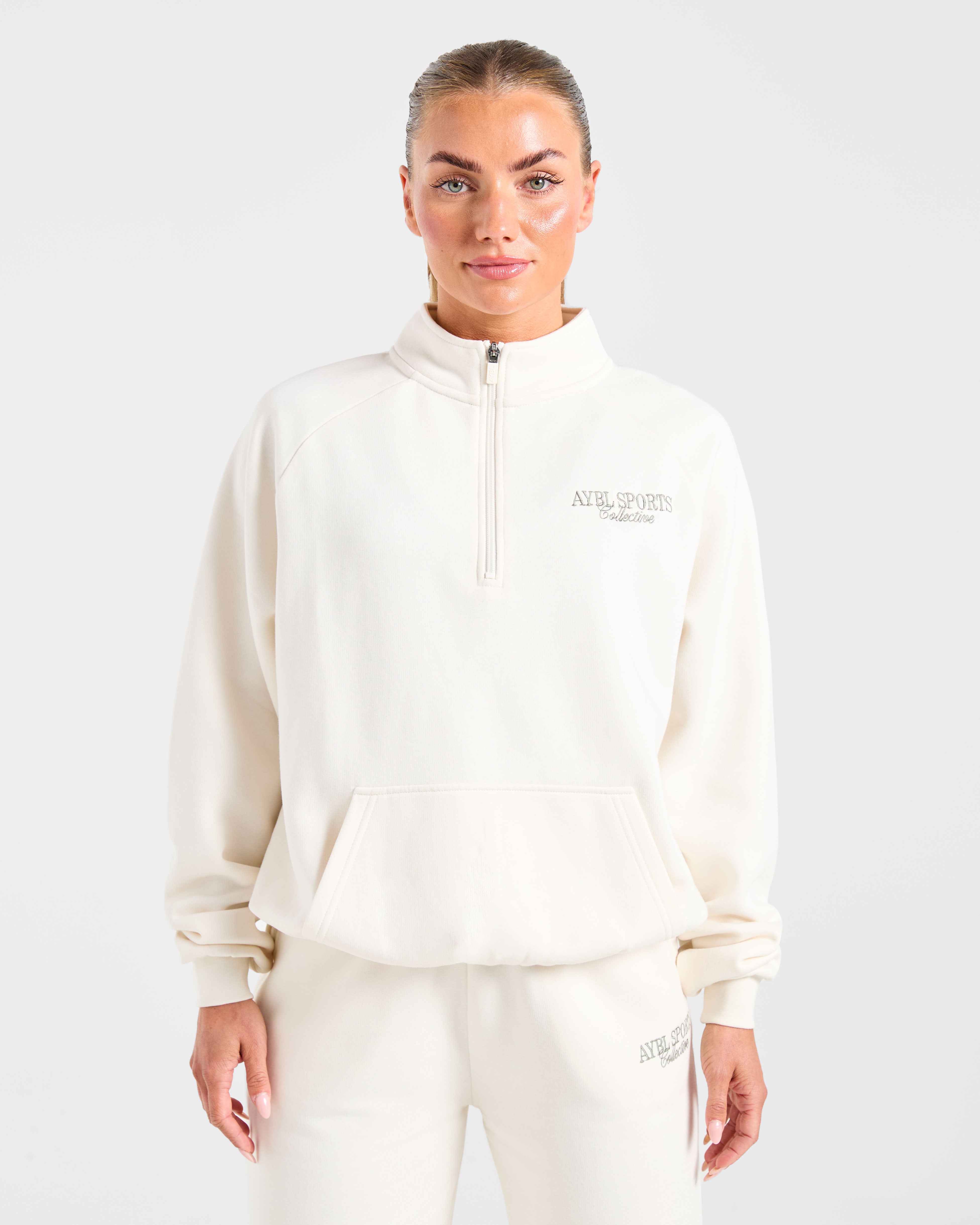 Sports Collective Oversized 1/4 Zip Pullover - Off White
