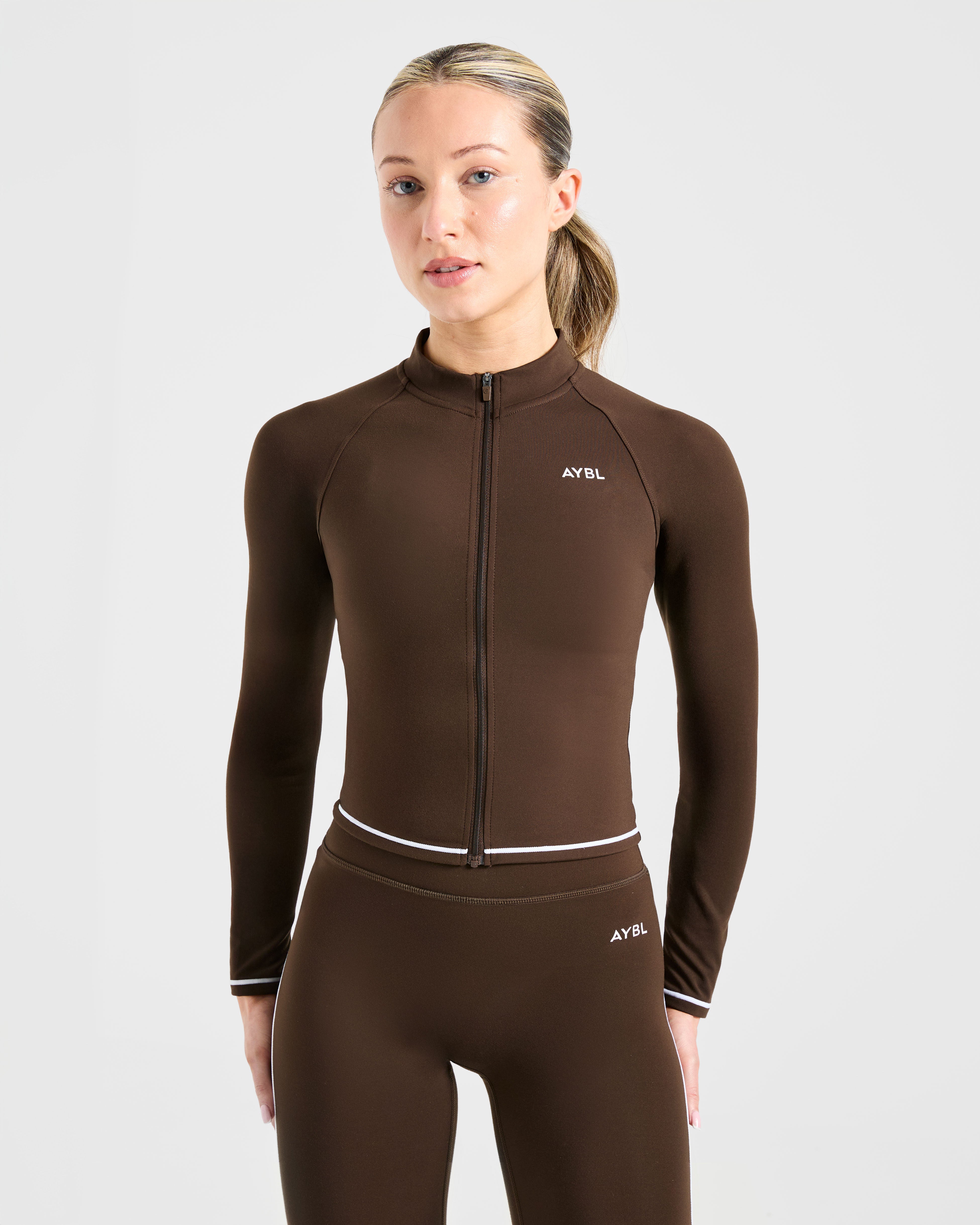 JD Form Zip Up Jacket - Coffee Bean (Copy)