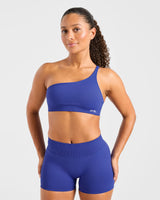 Enhance Seamless One Shoulder Sports Bra - Cobalt Blue