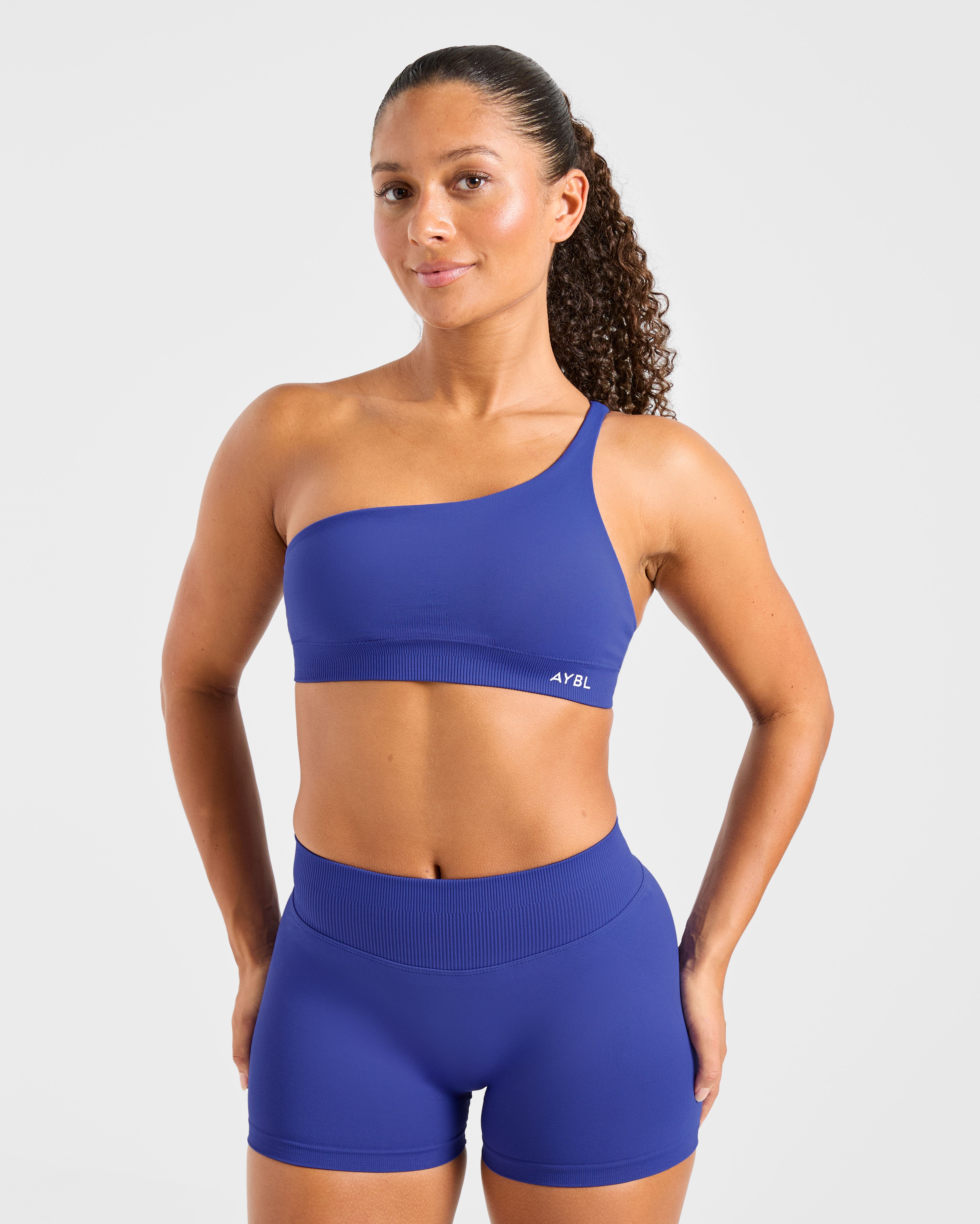 Enhance Seamless One Shoulder Sports Bra - Cobalt Blue