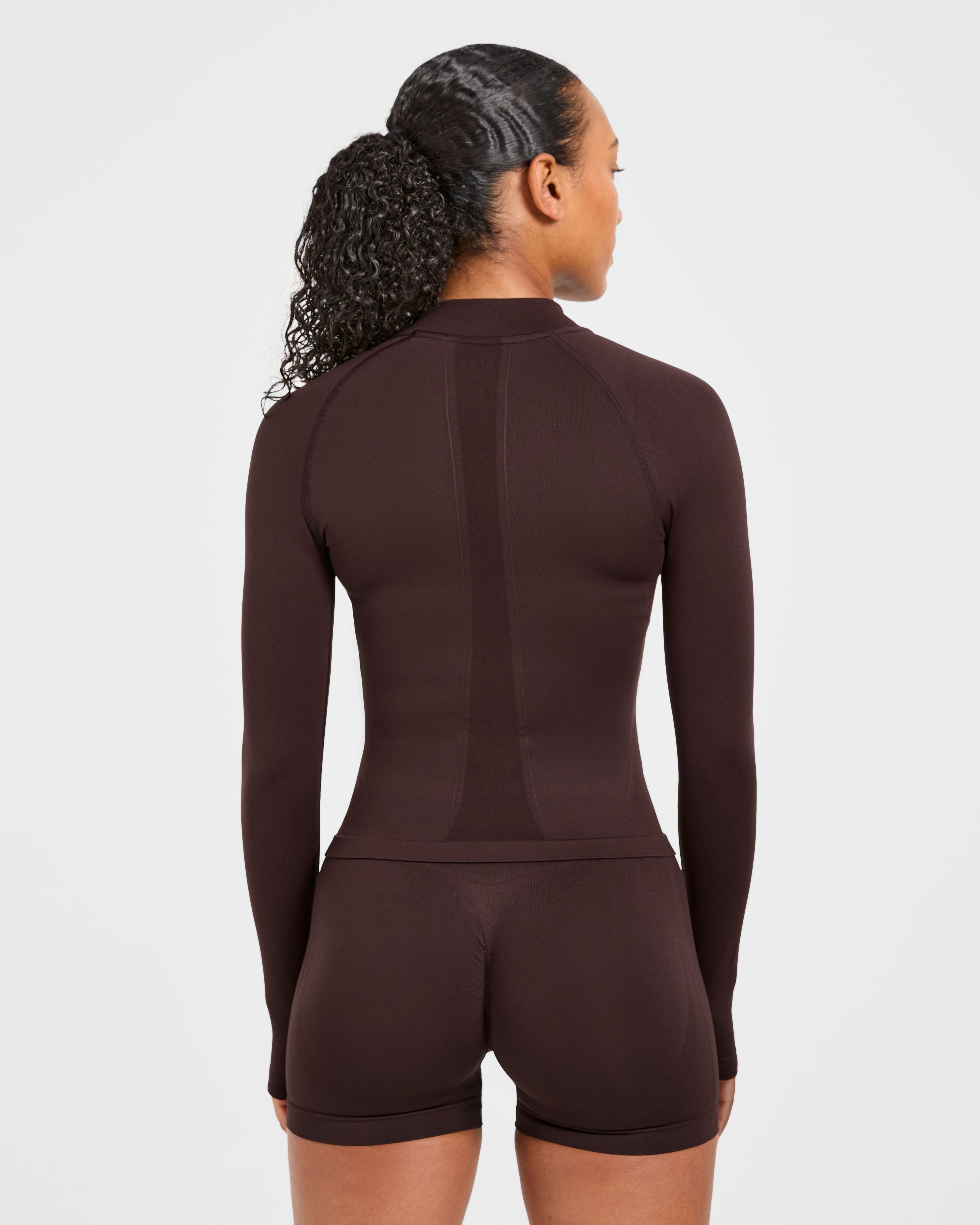 JD Empower Seamless Full Zip Jacket - Cocoa Brown