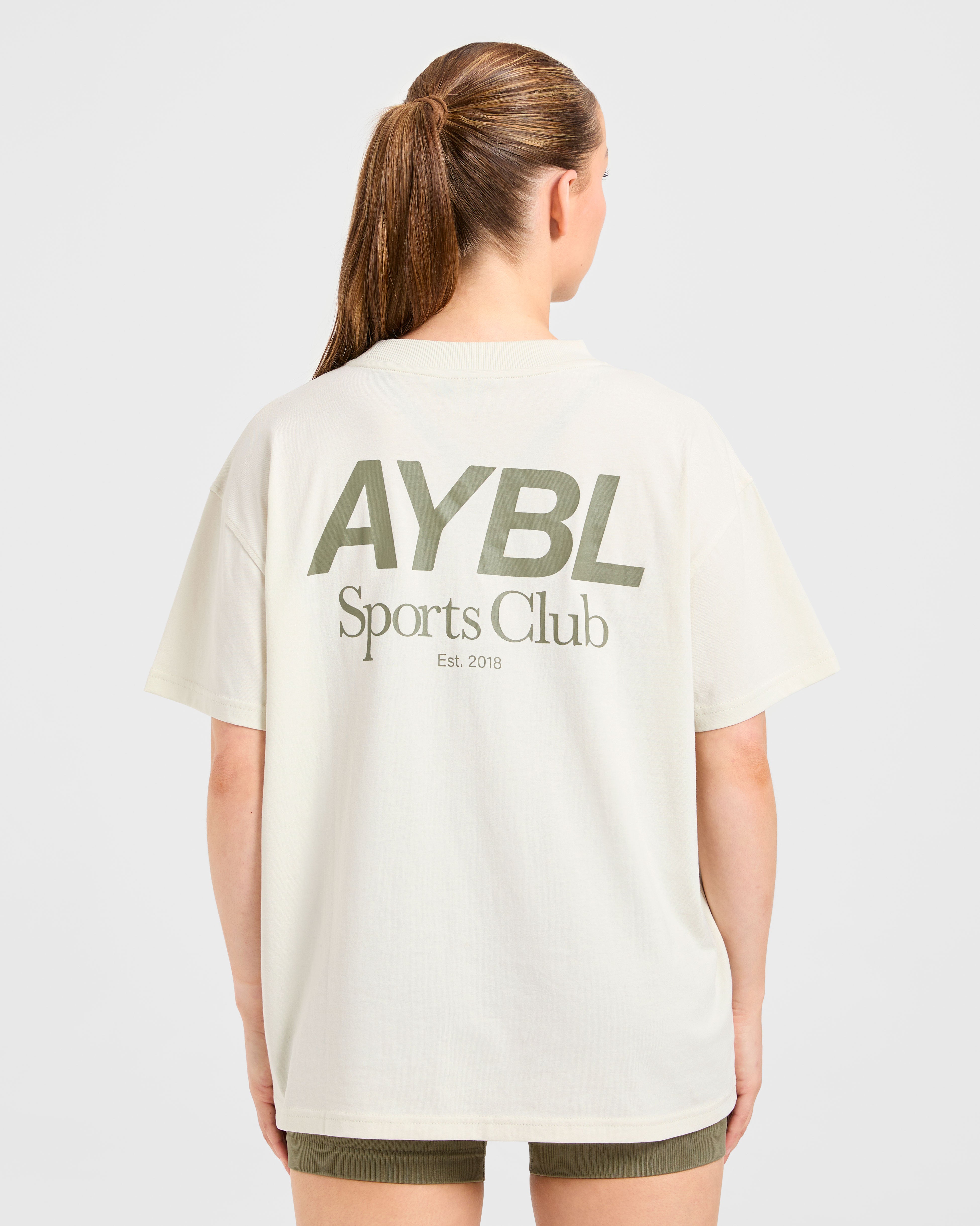 JD AYBL Sports Club Oversized T Shirt - Beige/Muted Olive (Copy)