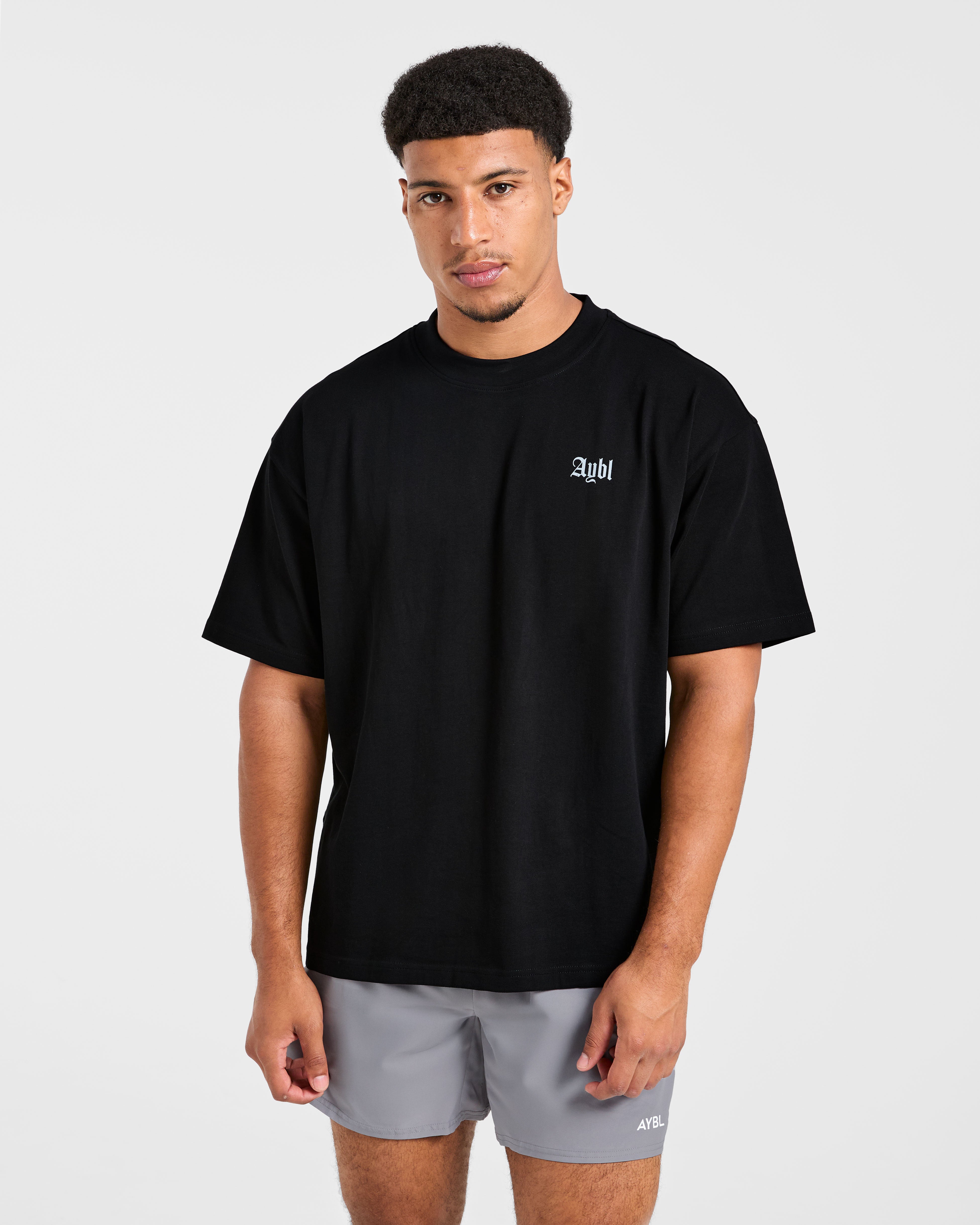 Deadlift Graphic Oversized T Shirt - Black/Blue