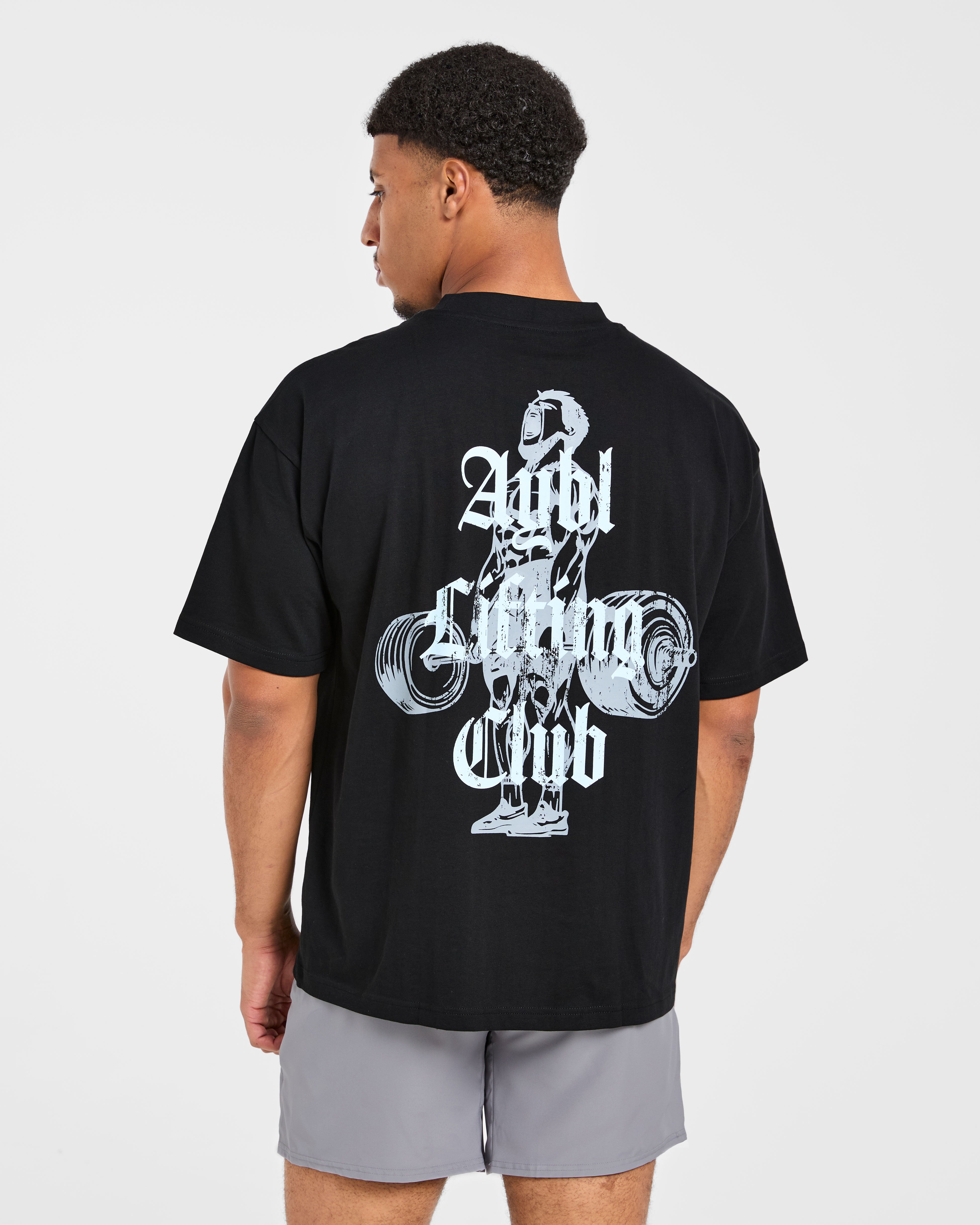 Deadlift Graphic Oversized T Shirt - Black/Blue