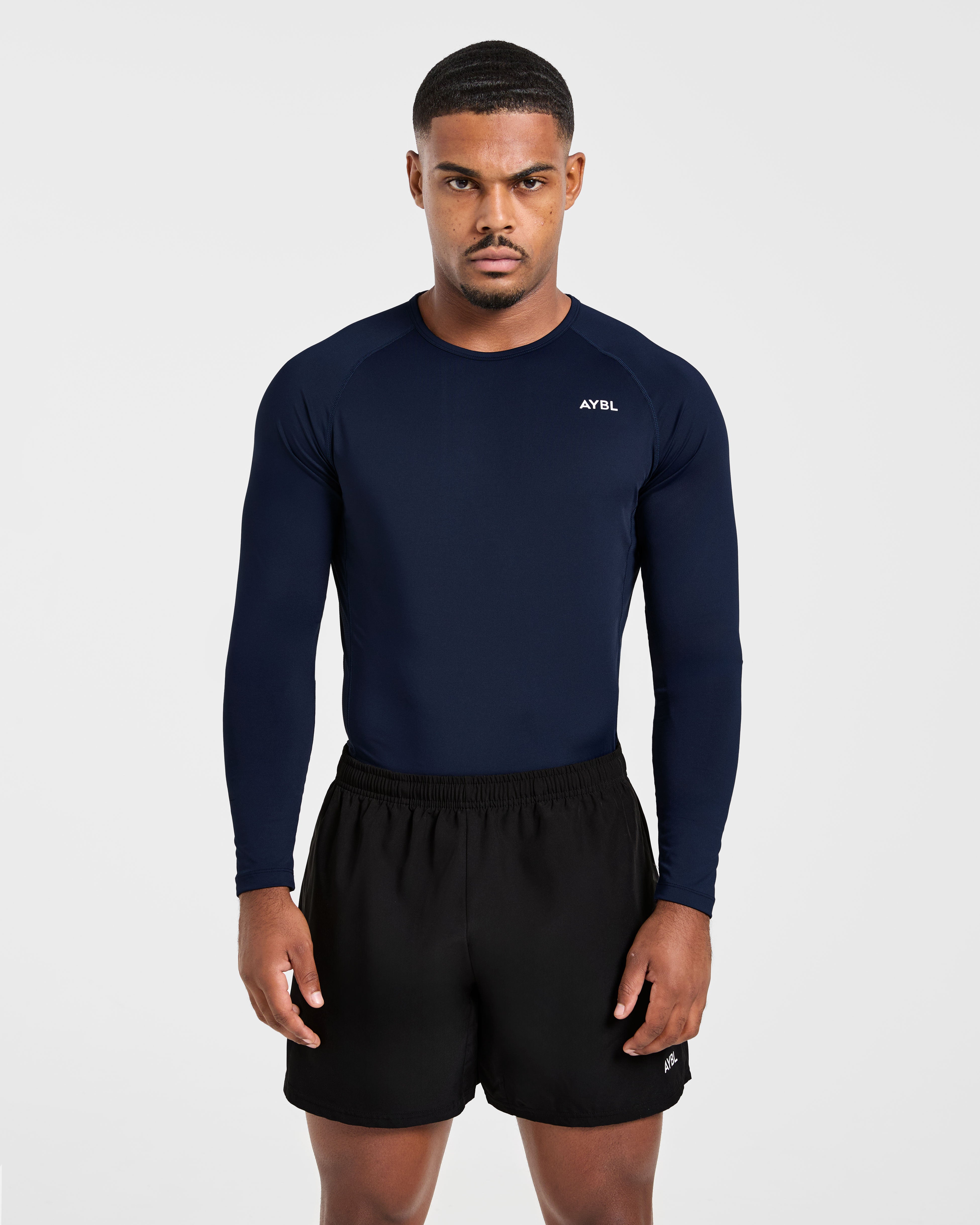 Compression Long Sleeve T Shirt - Navy