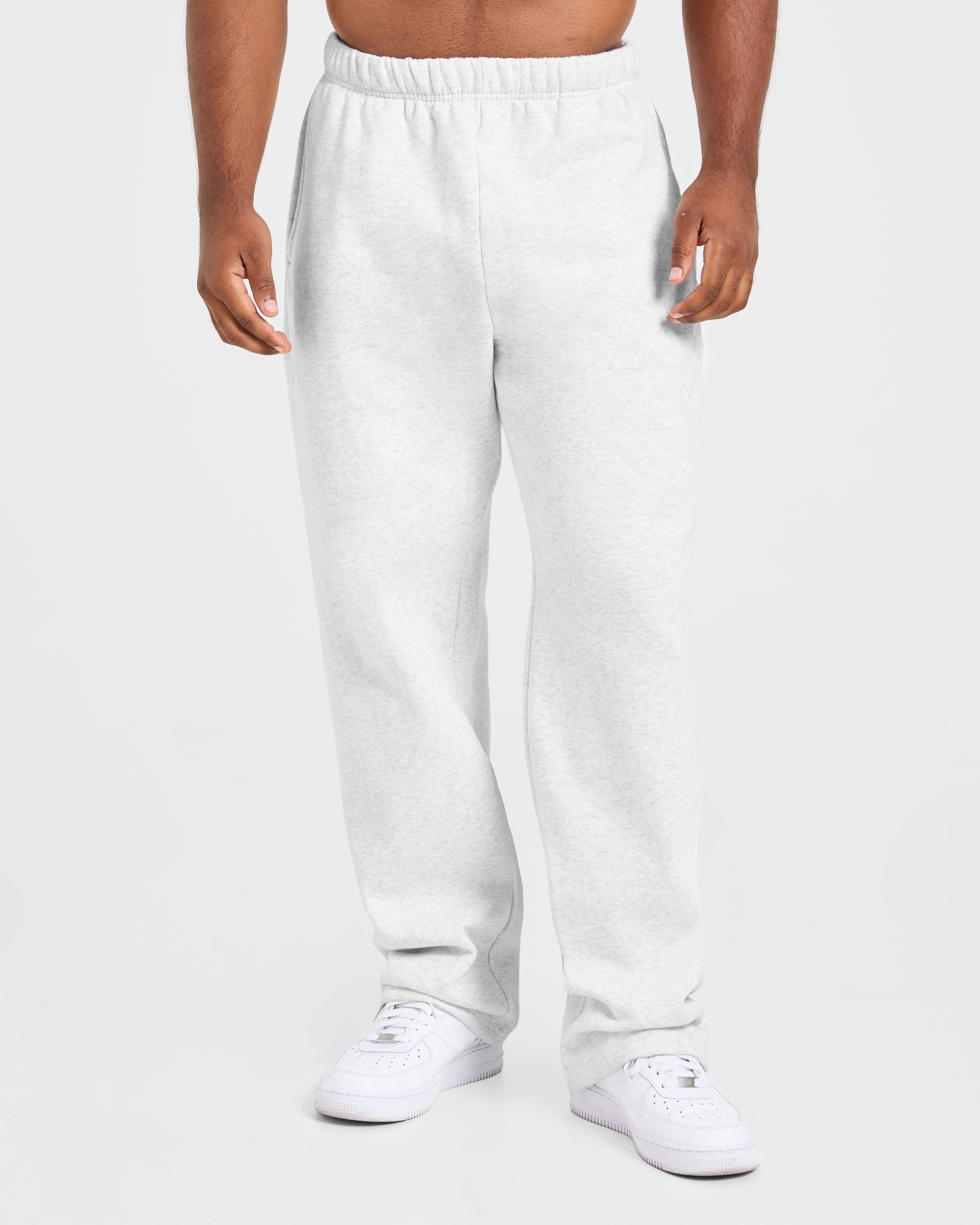 Essential Oversized Straight Leg Joggers - Grey Marl