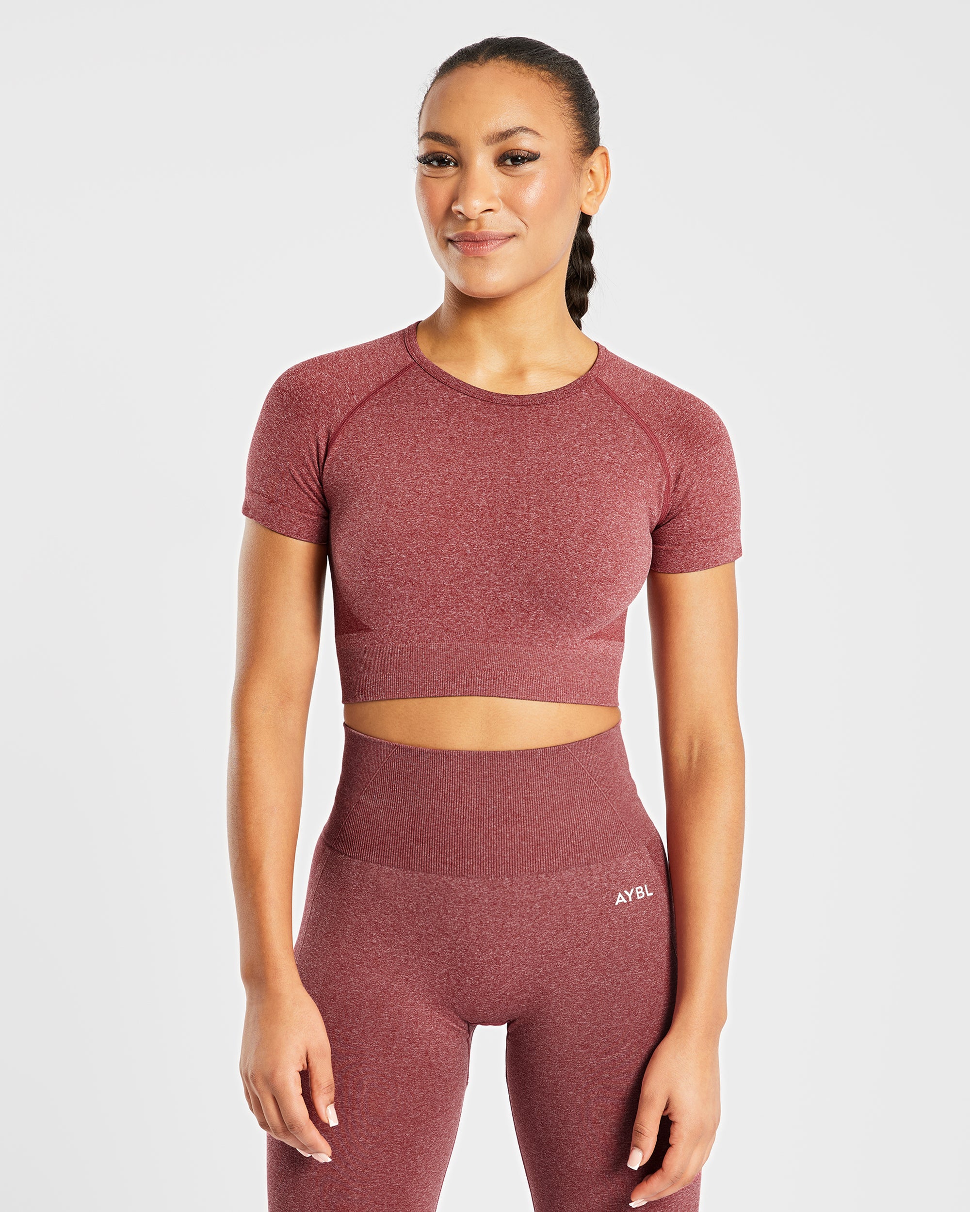 Empower Seamless Crop Top - Red Marl - aybldev