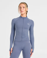Empower Seamless Full Zip Jacket - Slate Blue