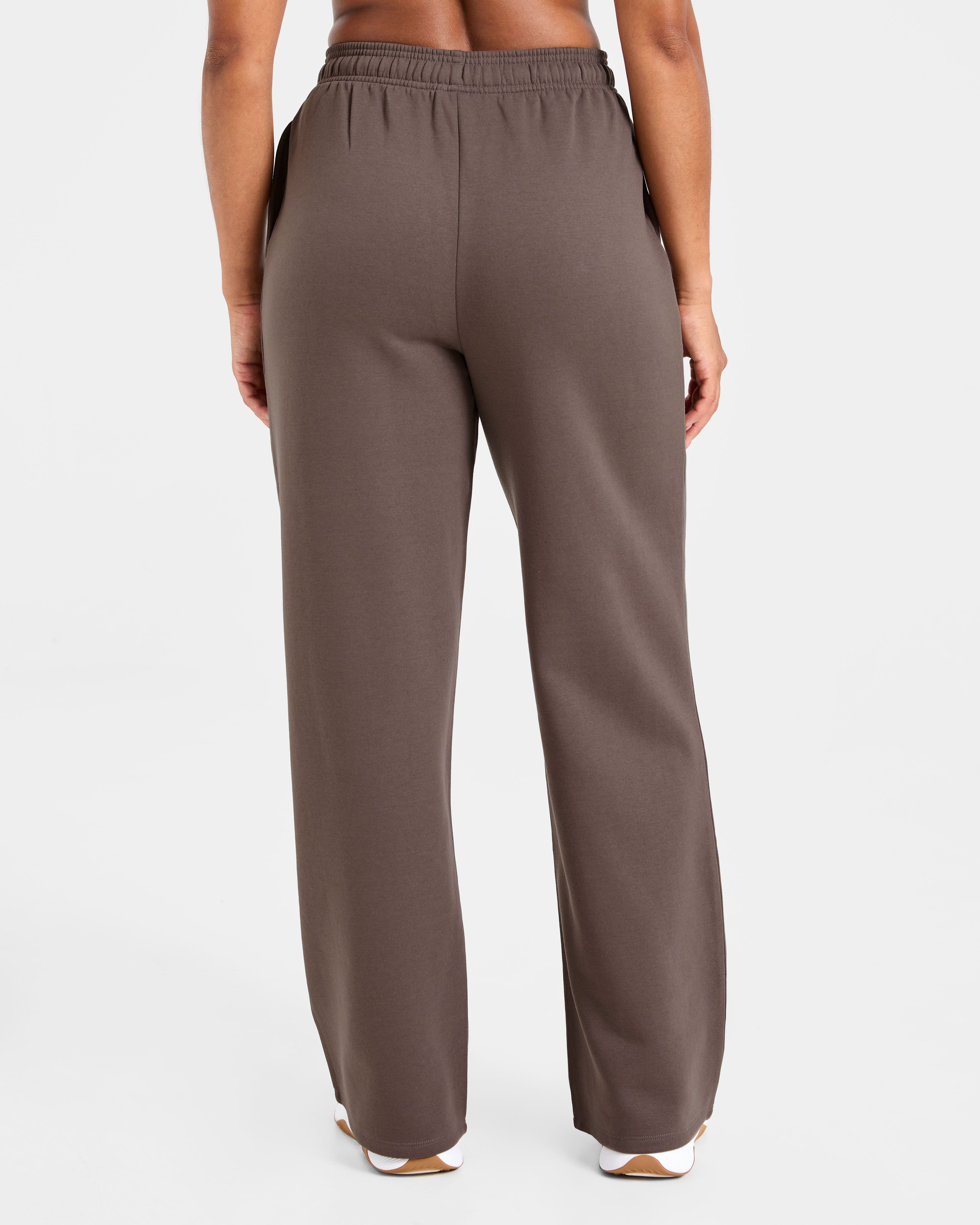 Lifestyle Oversized Straight Leg Joggers - Umber Brown