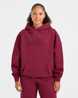 Classic Plush Oversized Hoodie - Muted Raspberry