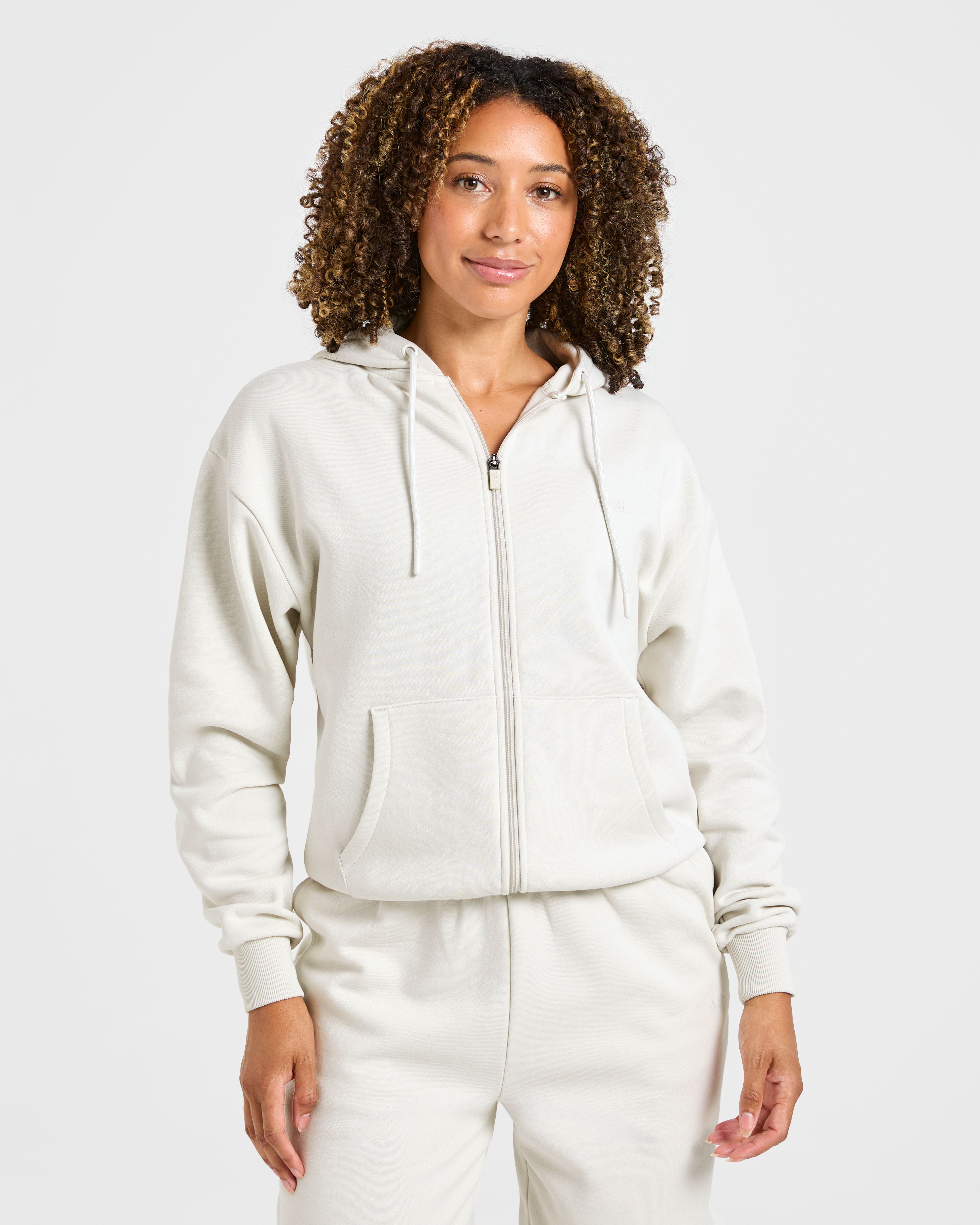 Lifestyle Oversized Zip Up Hoodie - Off-White