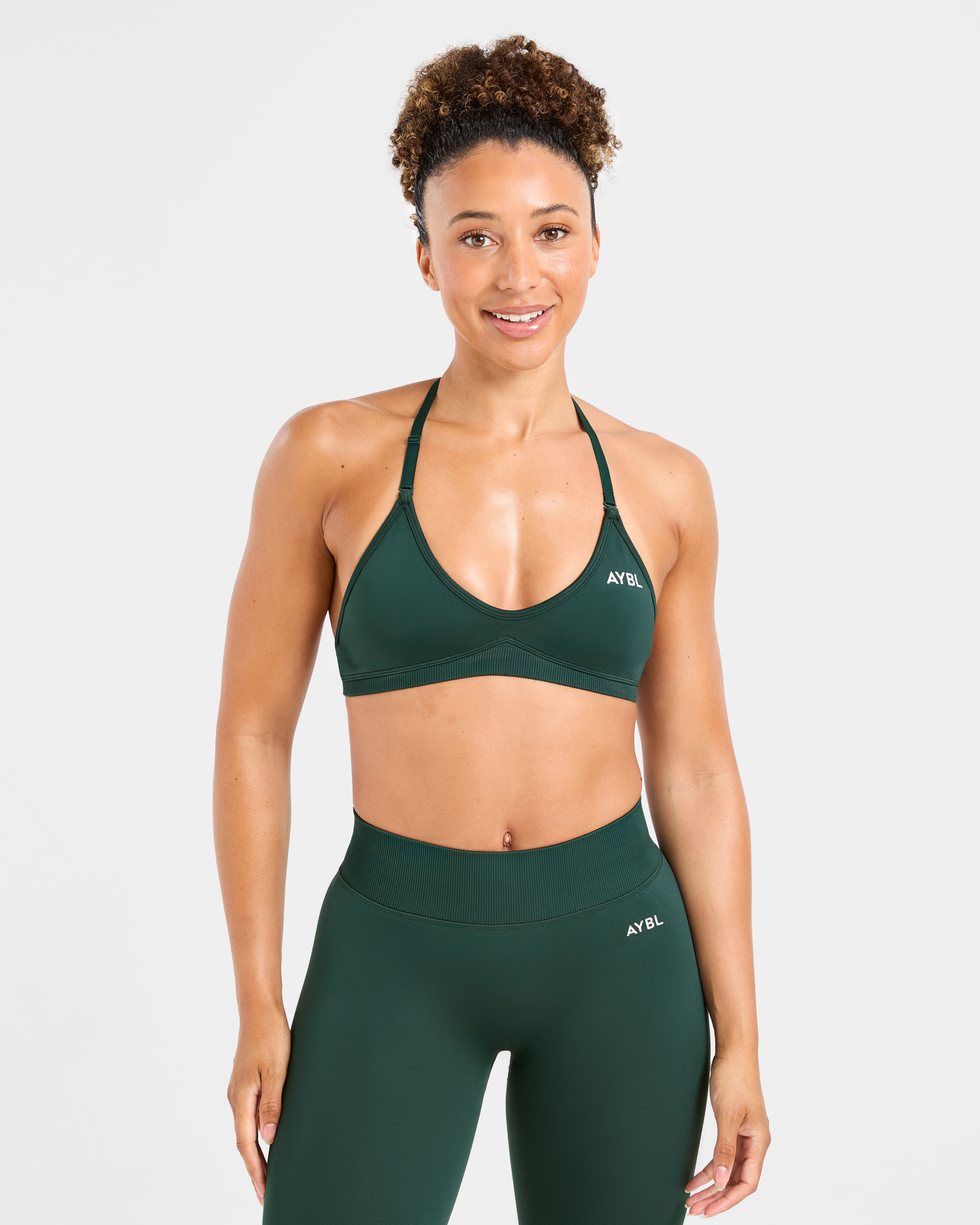 Adapt Seamless Strappy Sports Bra - Deep Forest