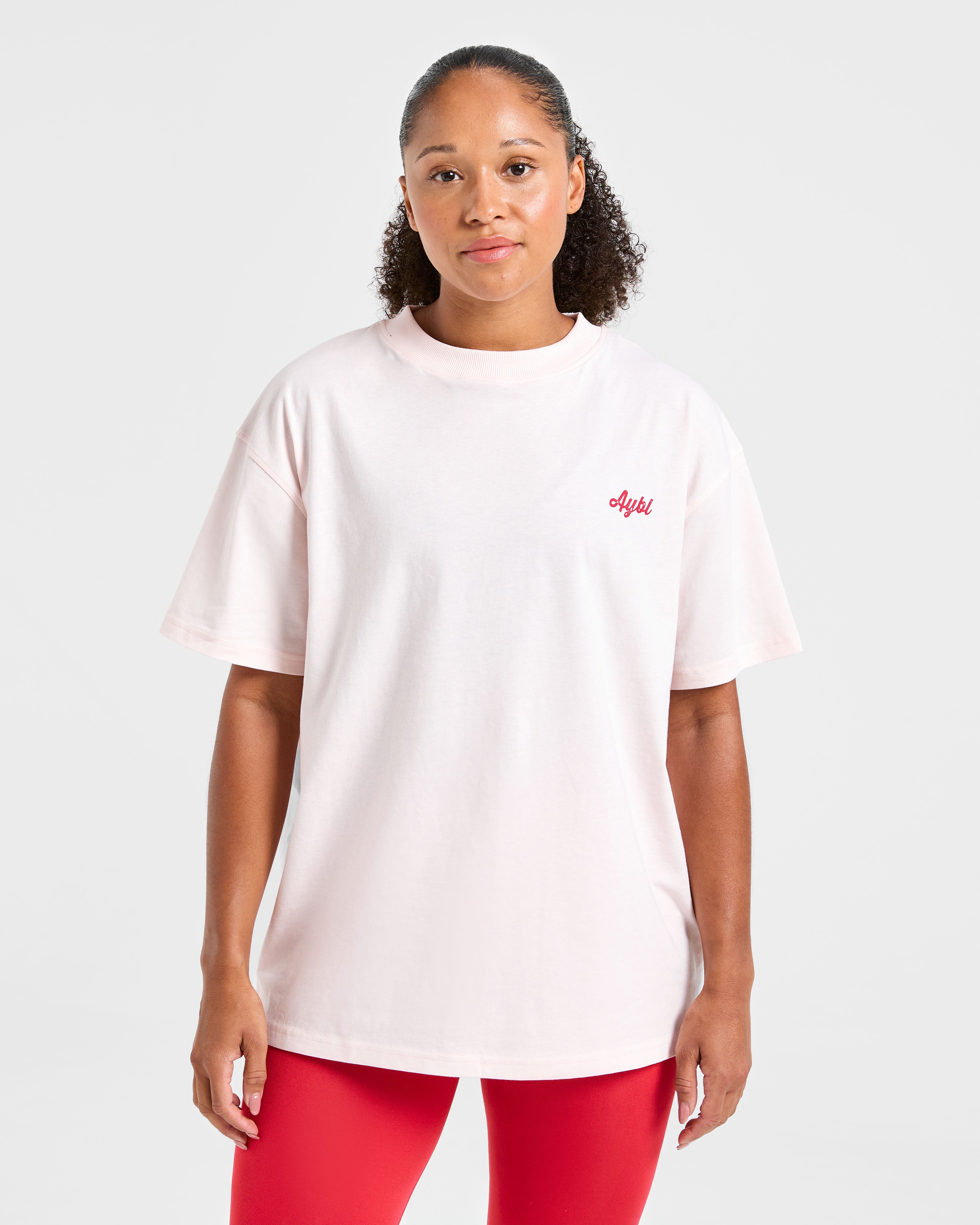 Retro Athletics Club Oversized T Shirt - Pink