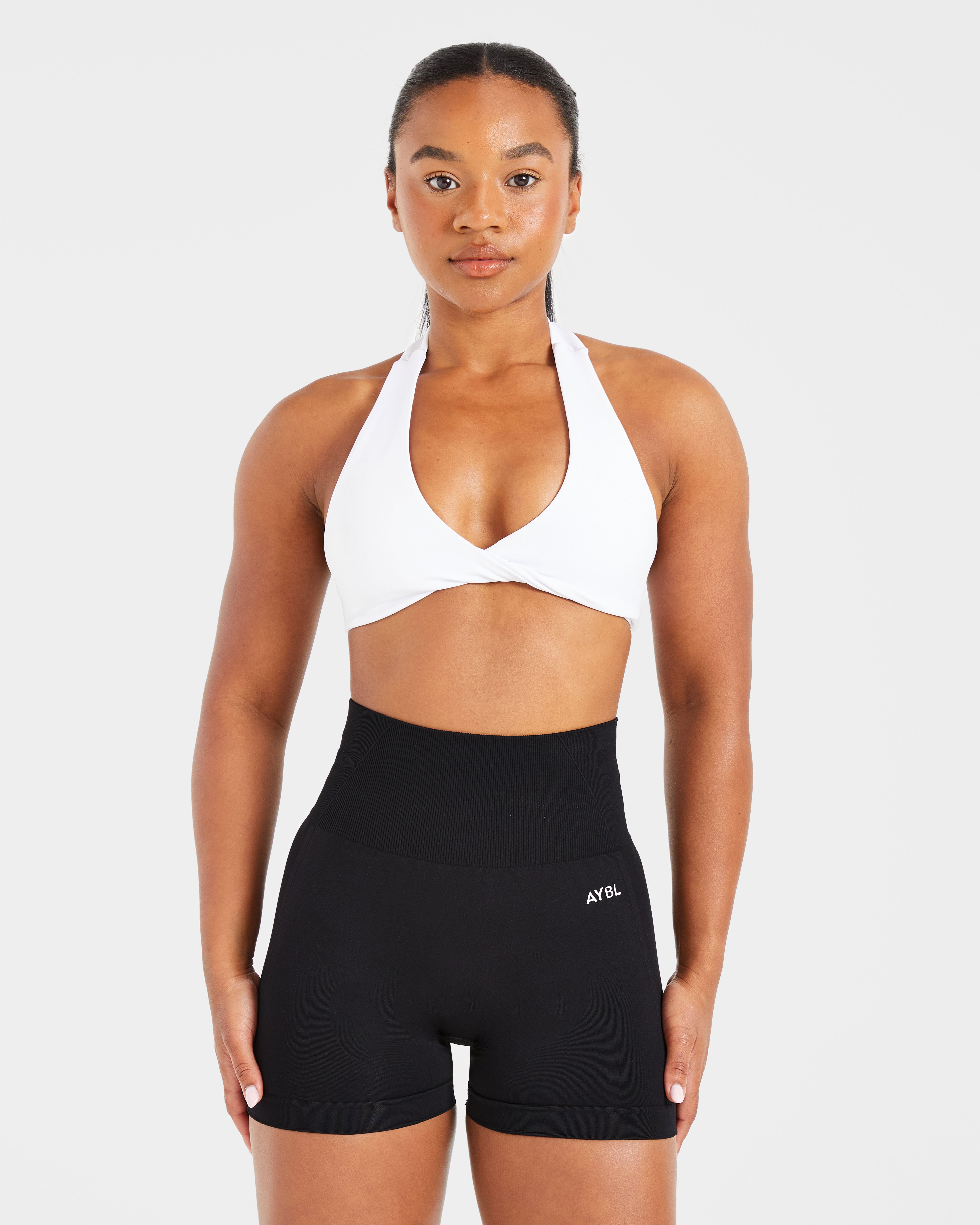 Essential Halterneck Sports Bra - White