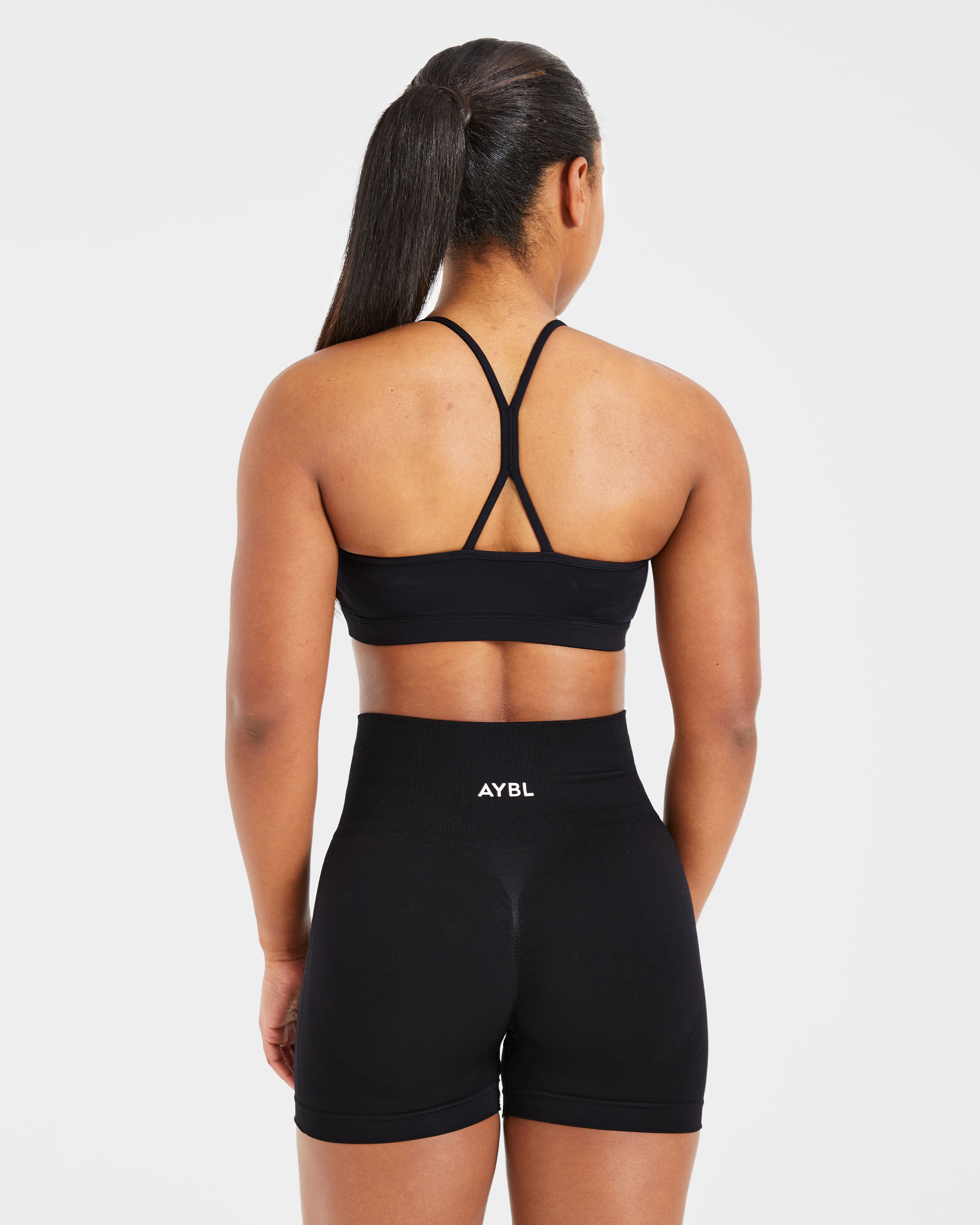 Essential Ruched Sports Bra - Black