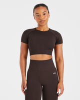 Empower Seamless Crop Top - Cocoa Brown